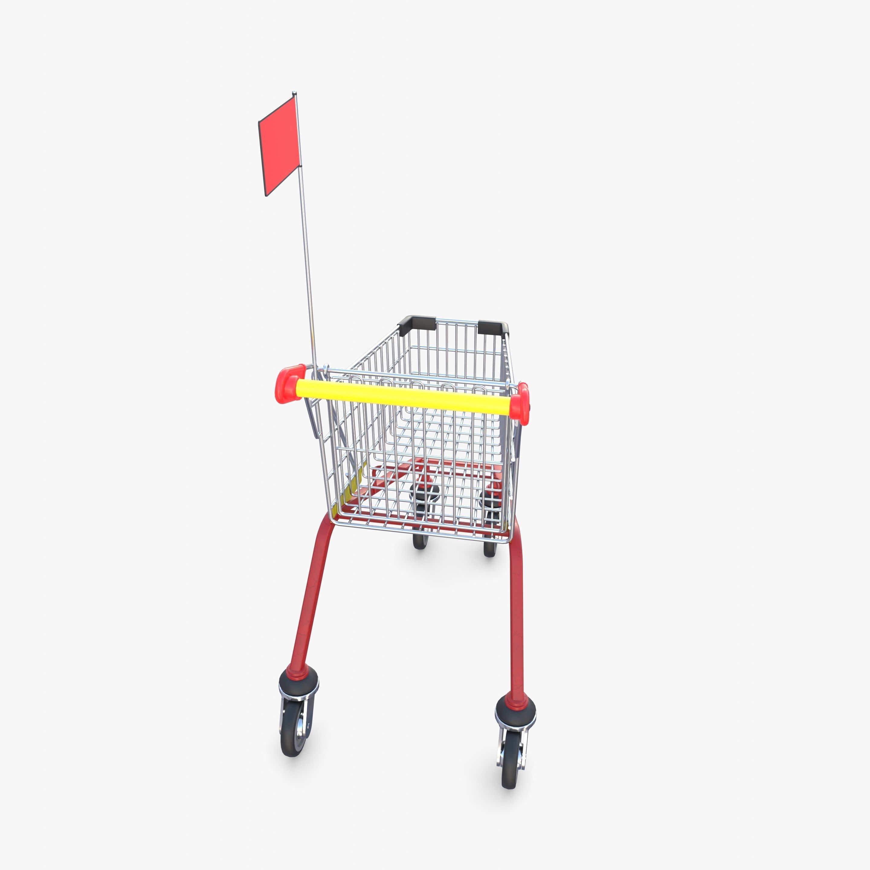 Kid shopping cart v1 Low-poly 3D model_10