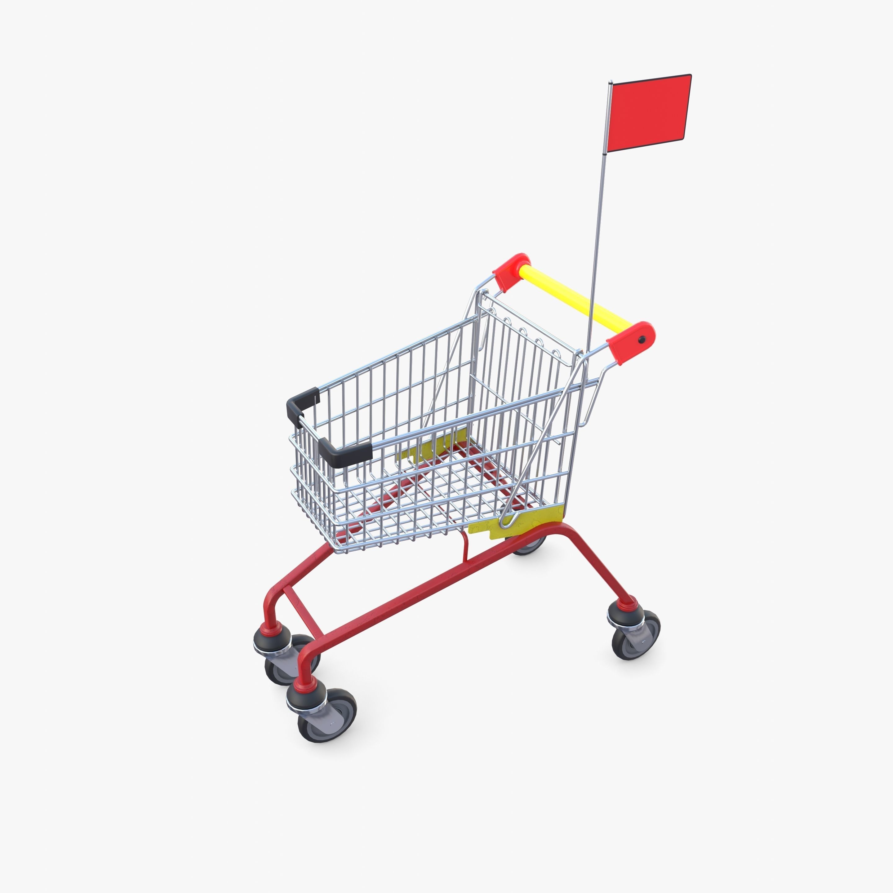 Kid shopping cart v1 Low-poly 3D model_9
