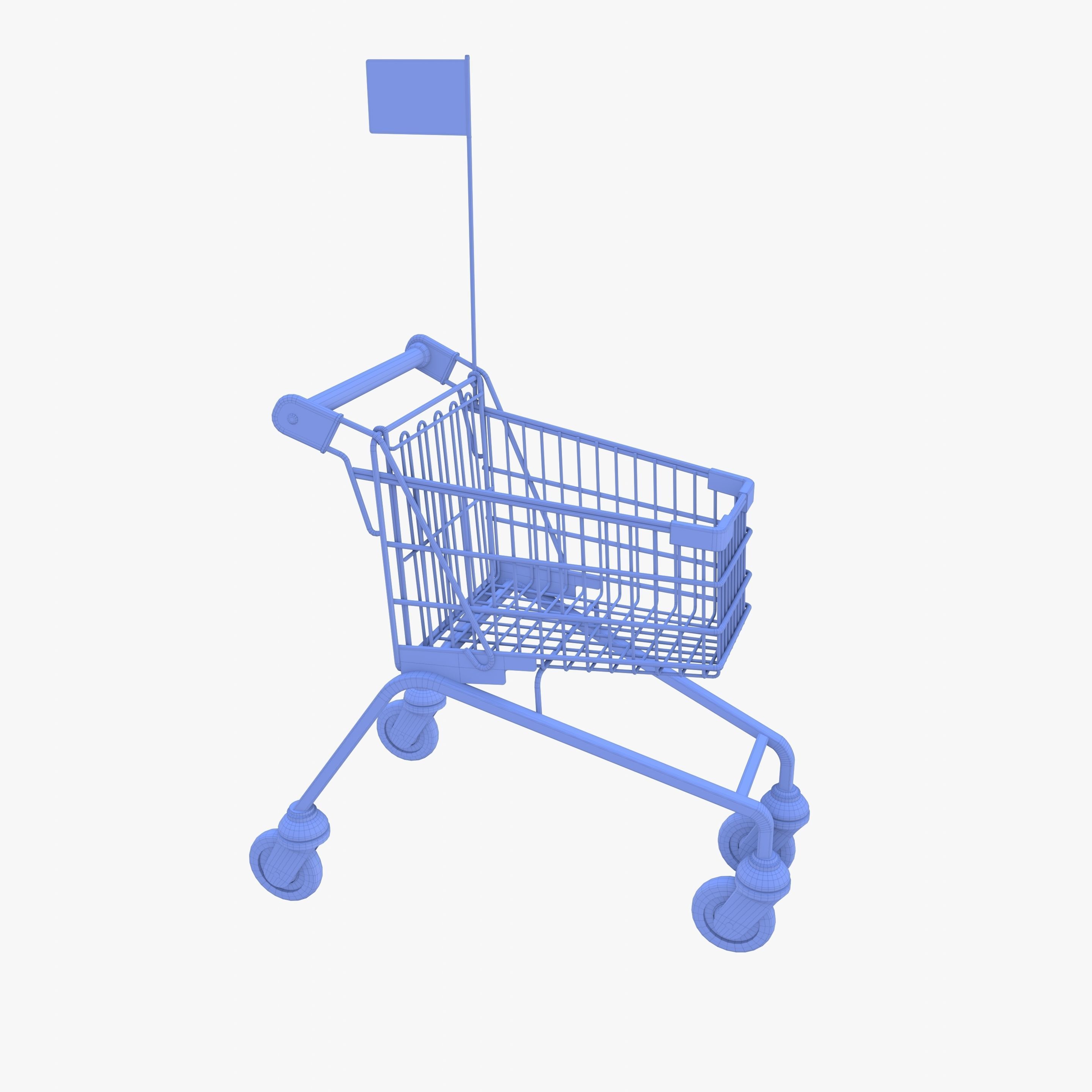 Kid shopping cart v1 Low-poly 3D model_19