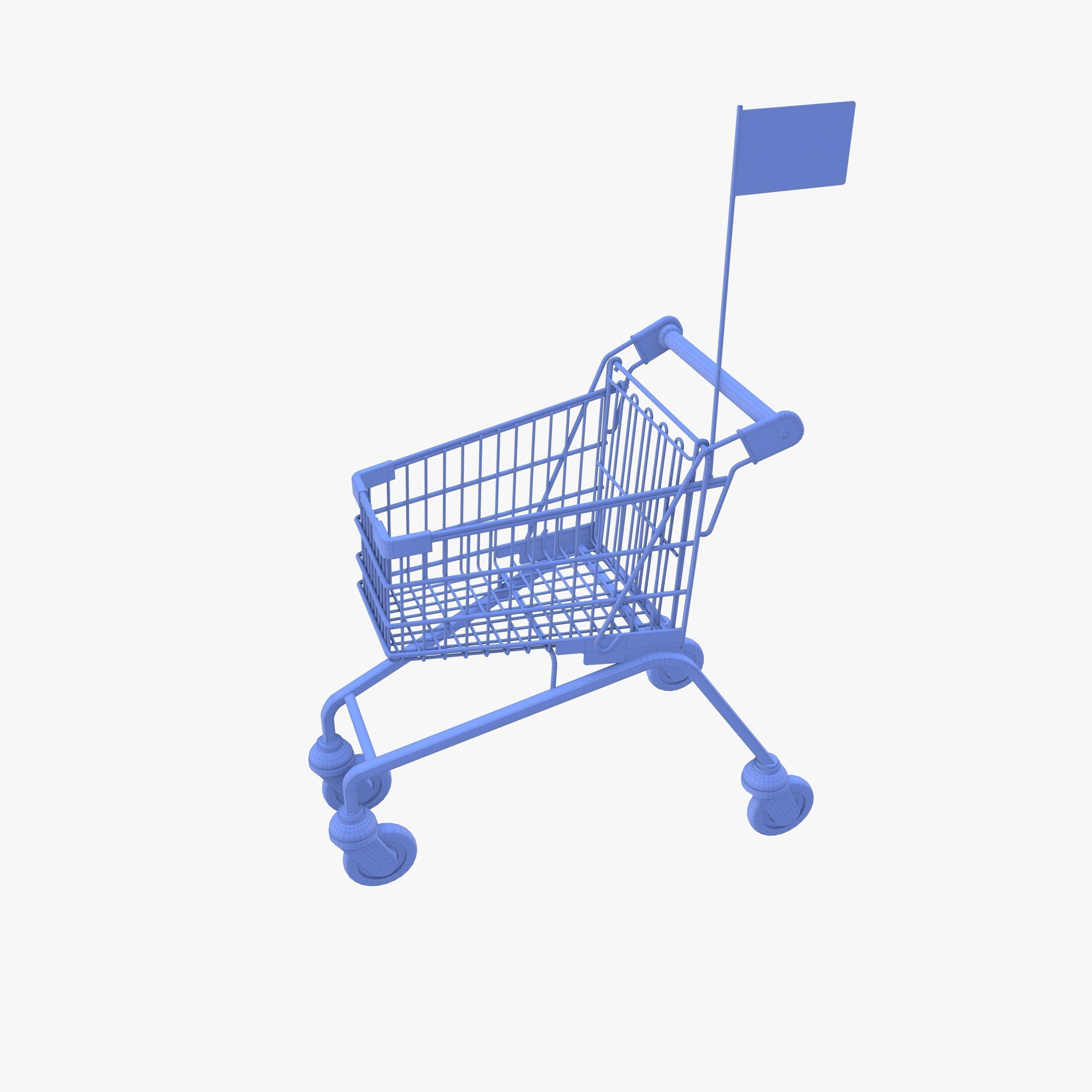 Kid shopping cart v1 Low-poly 3D model_21