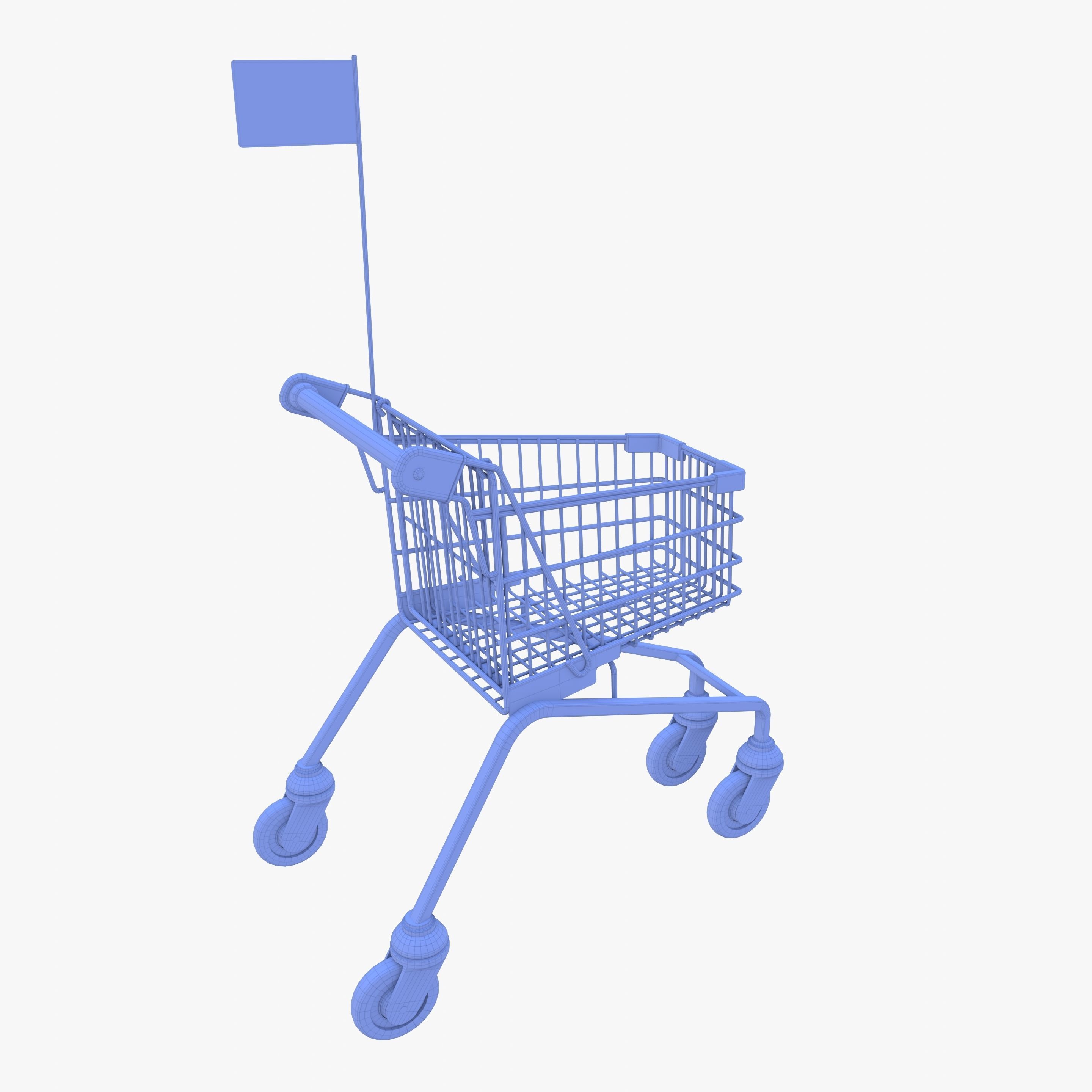 Kid shopping cart v1 Low-poly 3D model_18