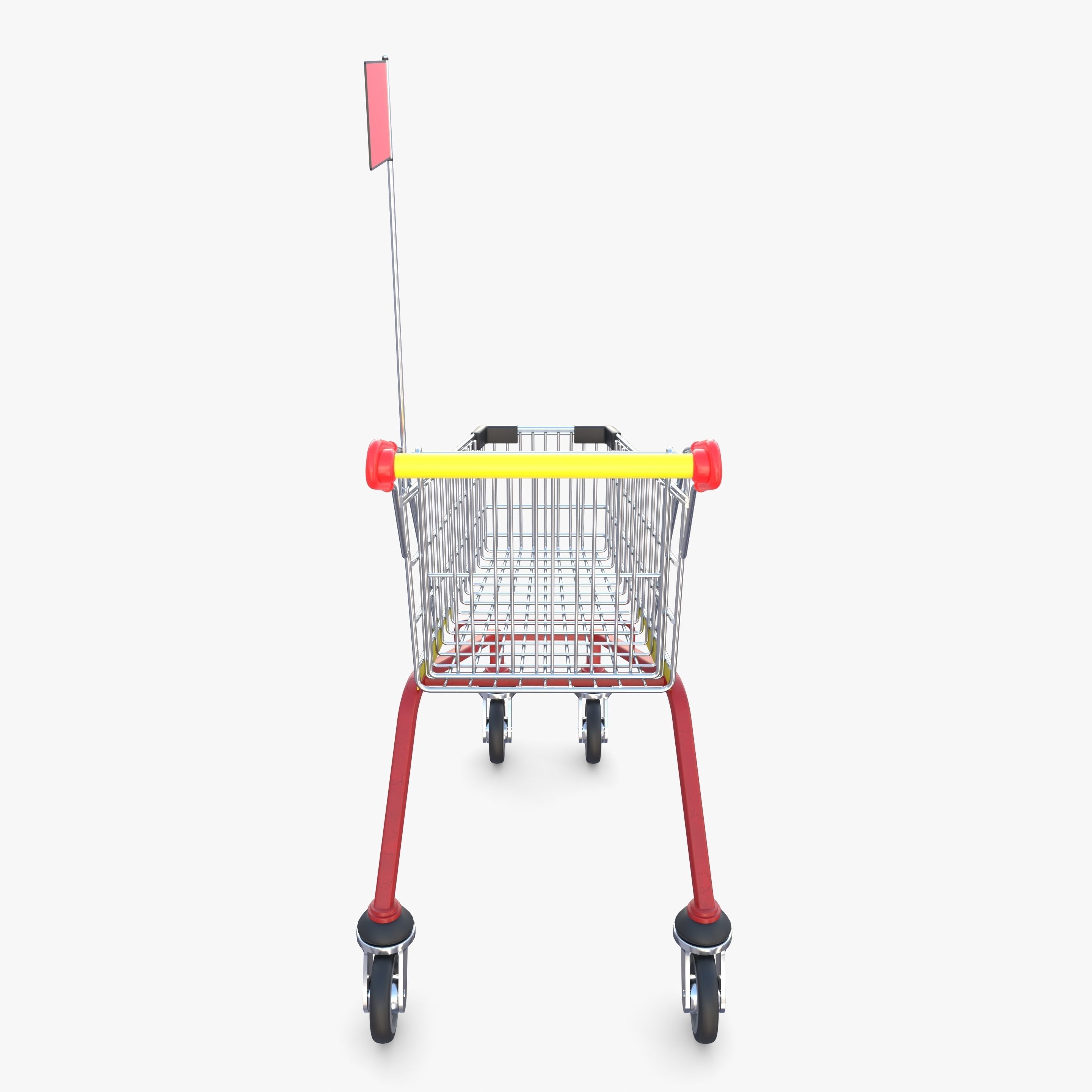 Kid shopping cart v1 Low-poly 3D model_4