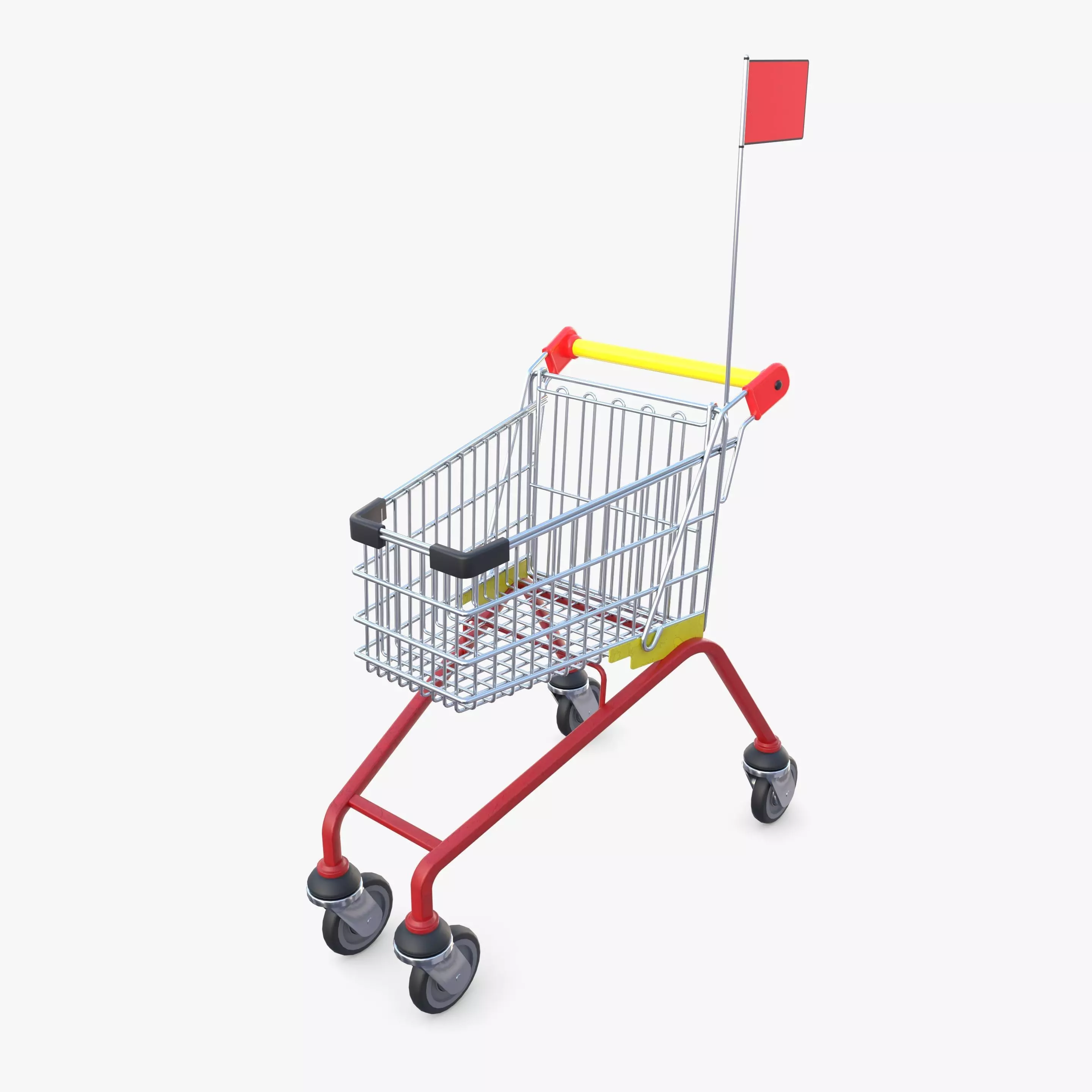 Kid shopping cart v1 Low-poly 3D model_0