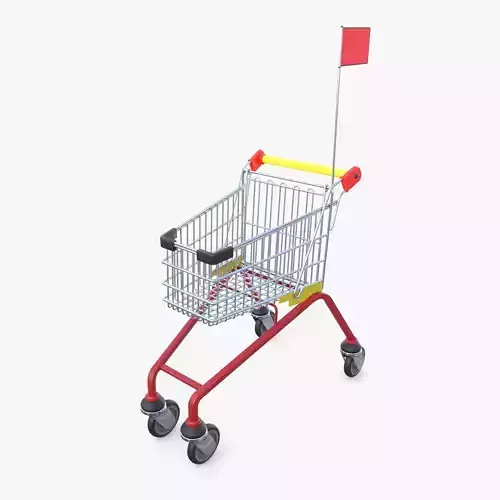 Kid shopping cart v1 Low-poly 3D model