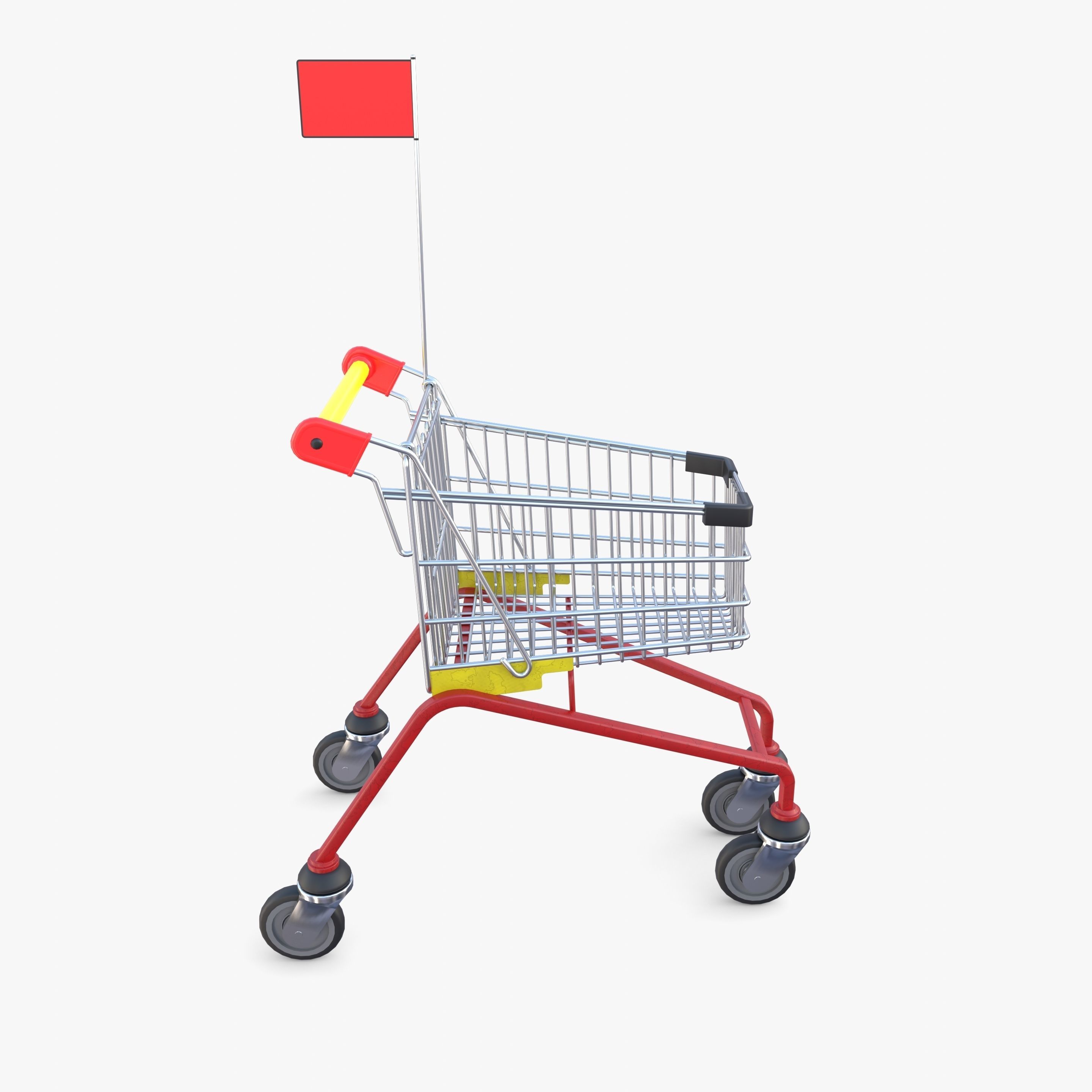 Kid shopping cart v1 Low-poly 3D model_7