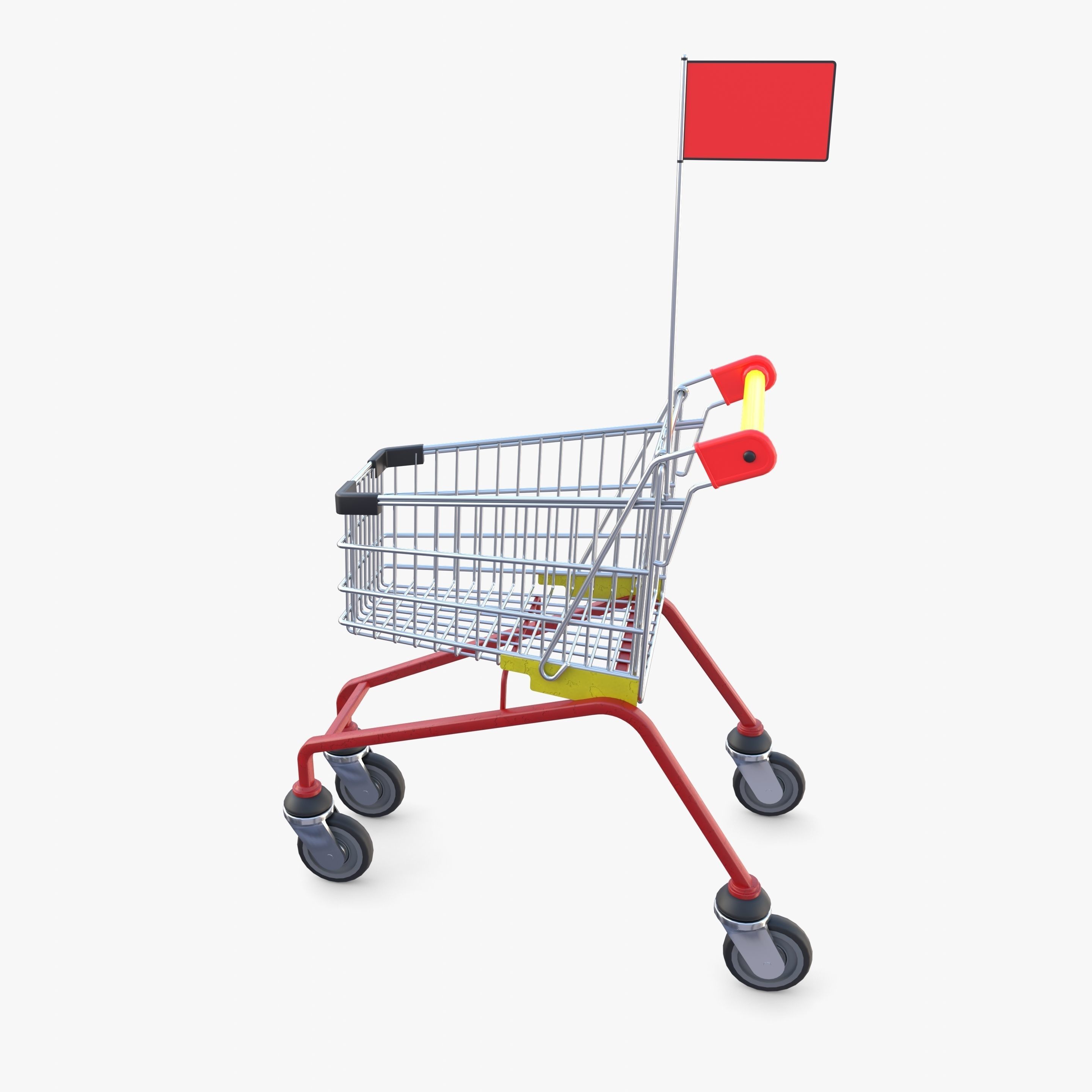 Kid shopping cart v1 Low-poly 3D model_2