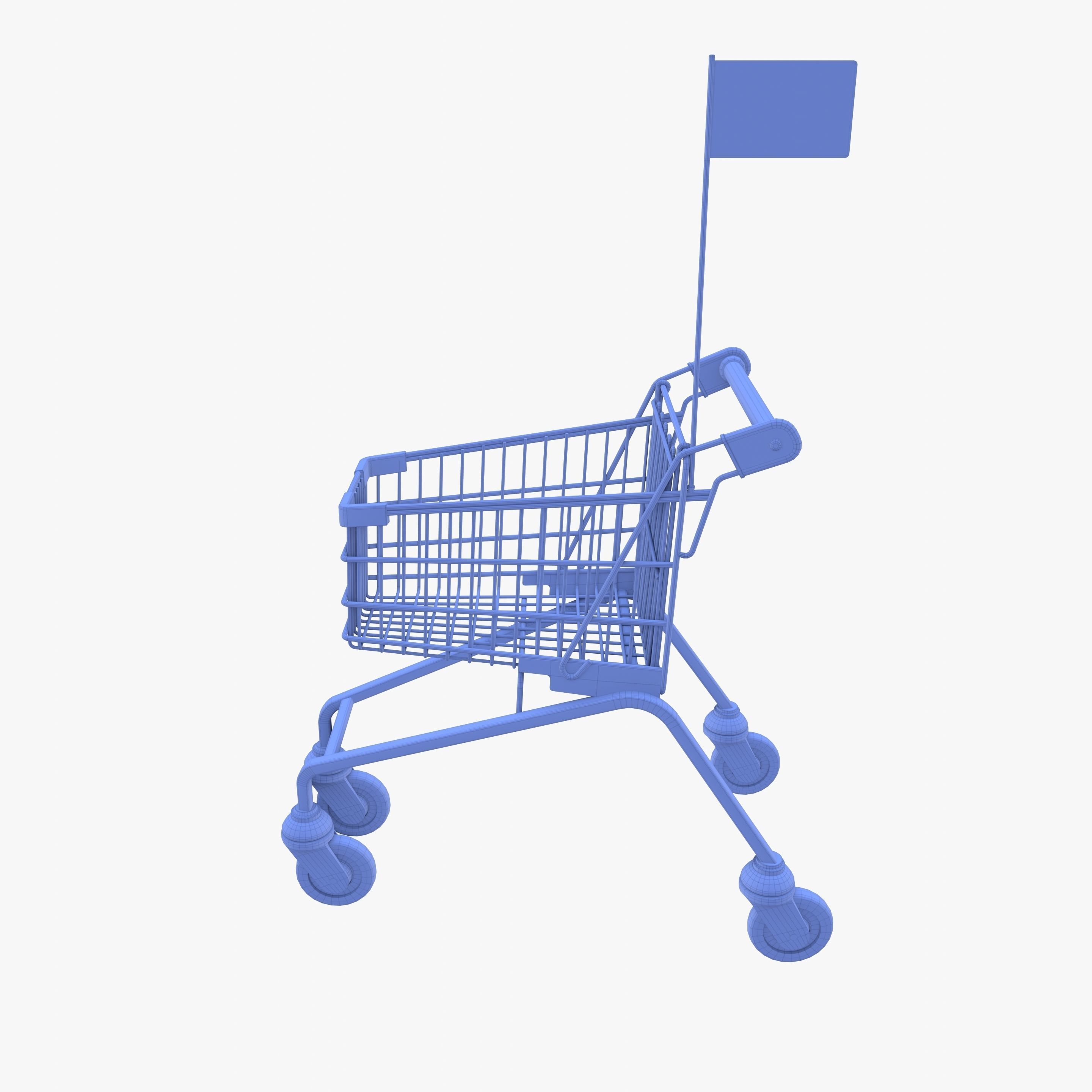 Kid shopping cart v1 Low-poly 3D model_14