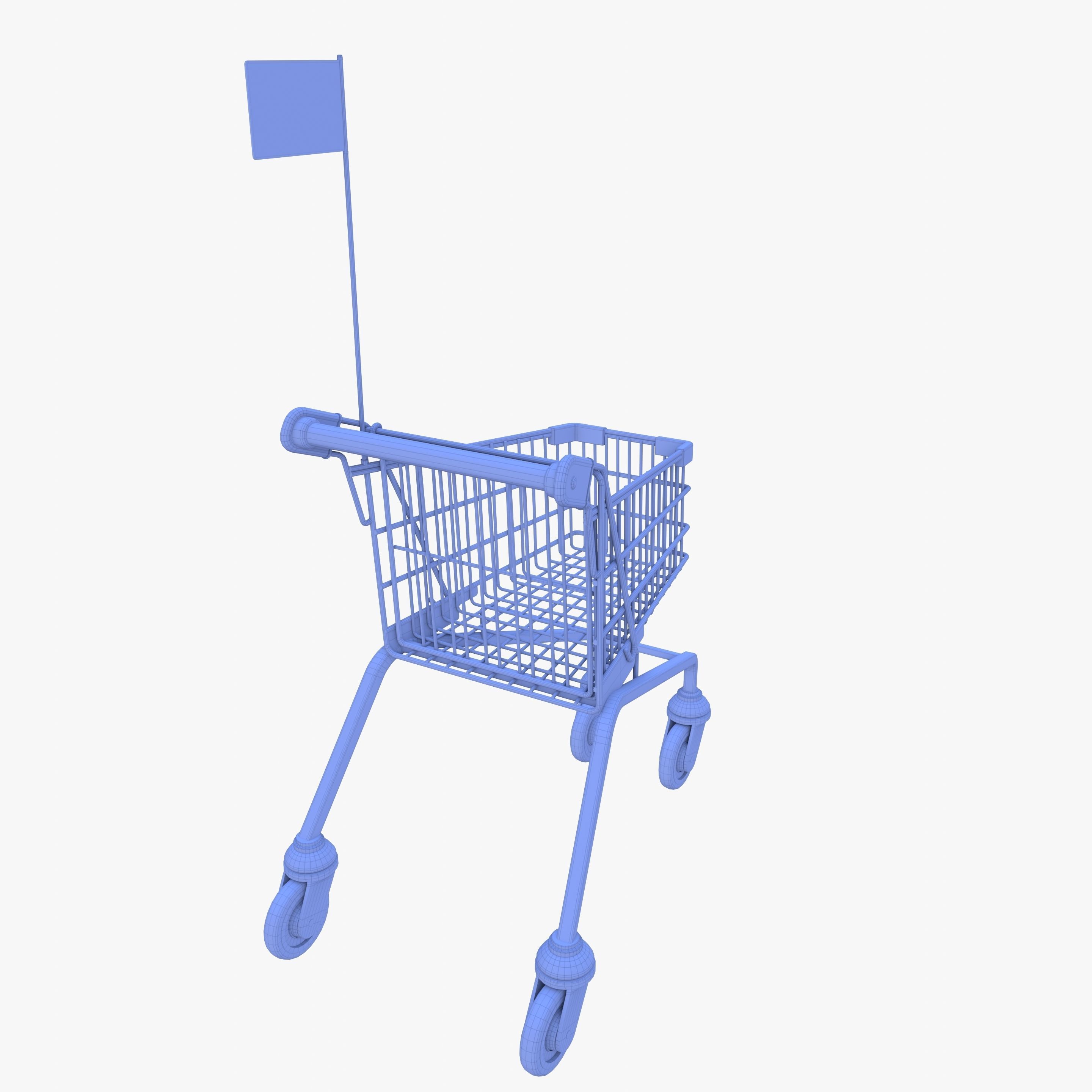 Kid shopping cart v1 Low-poly 3D model_17