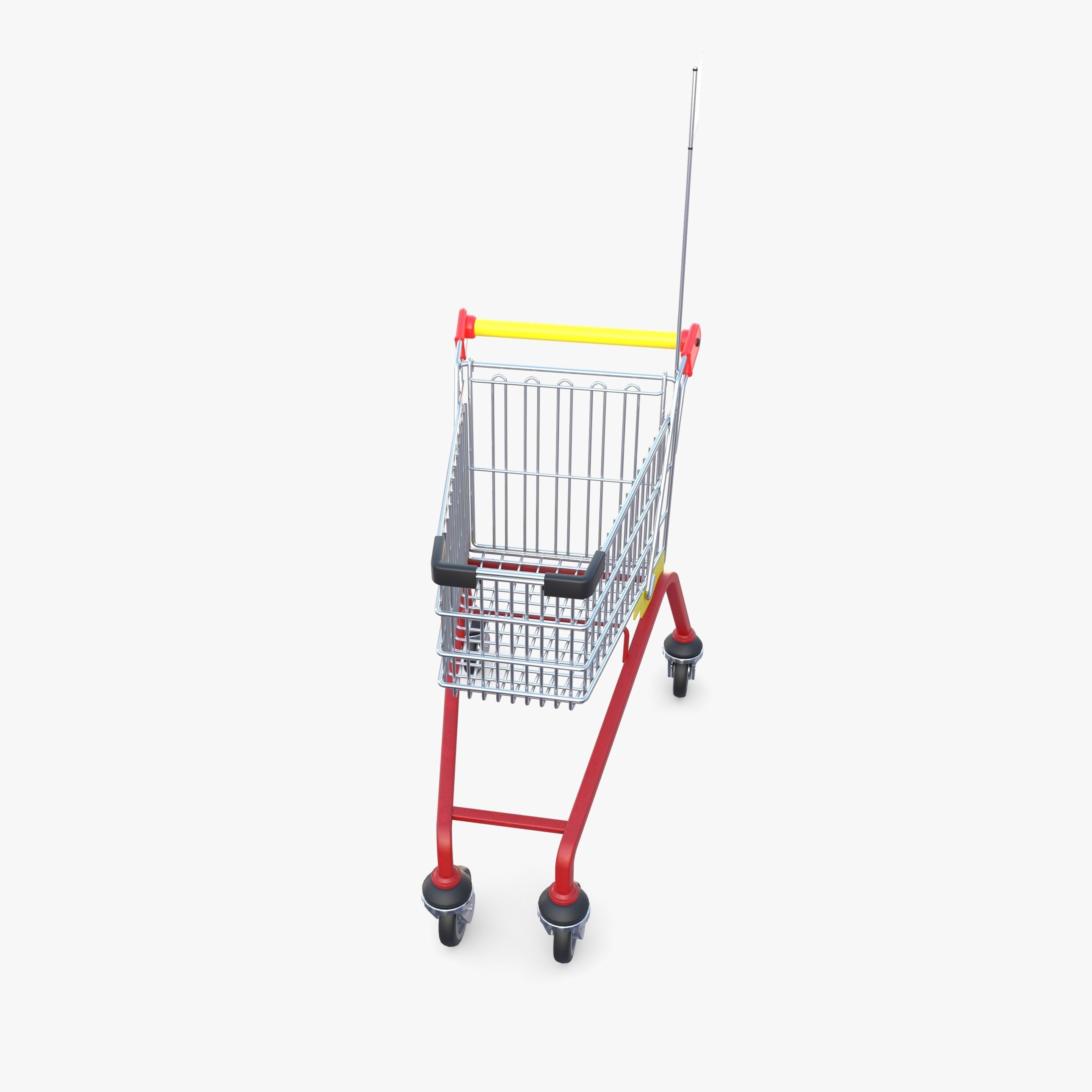 Kid shopping cart v1 Low-poly 3D model_12