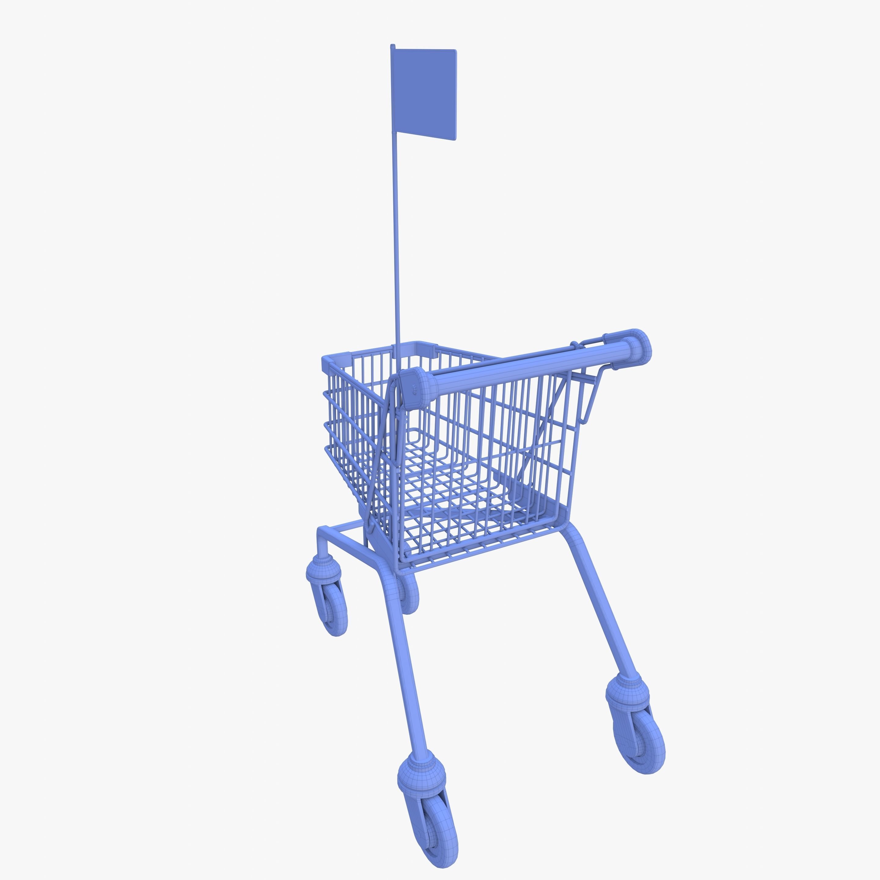 Kid shopping cart v1 Low-poly 3D model_15