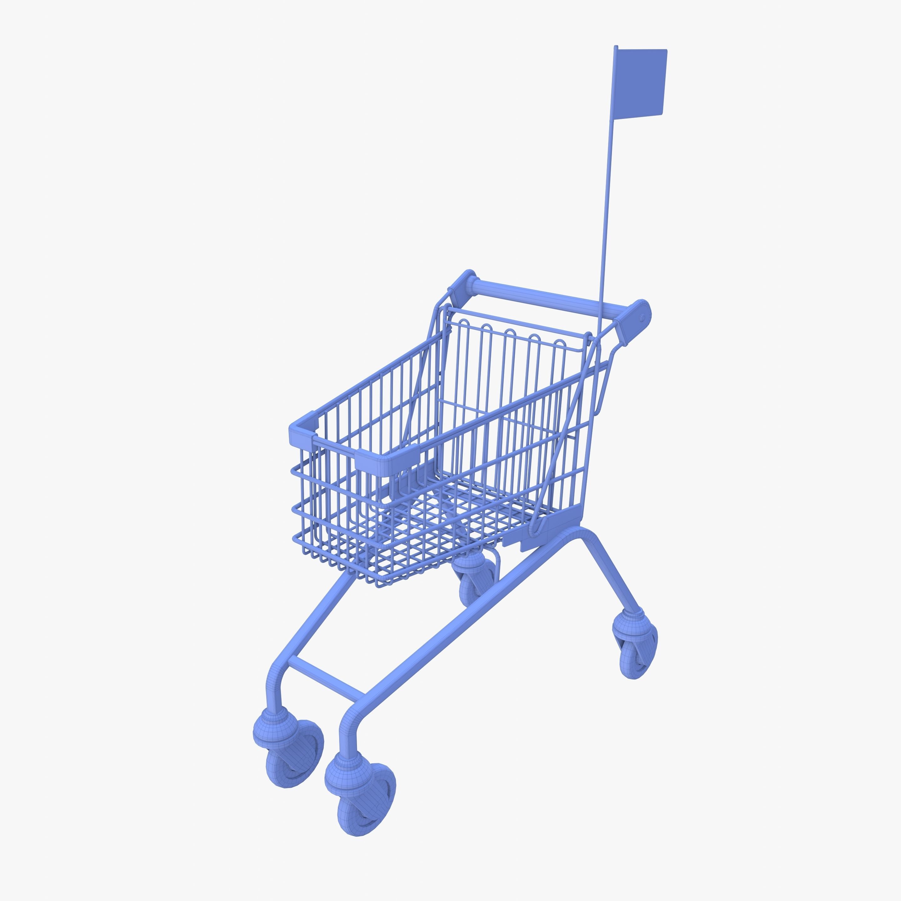 Kid shopping cart v1 Low-poly 3D model_13