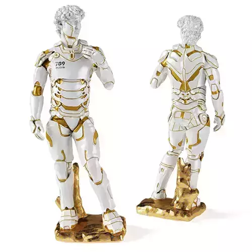 Space David figure Low-poly 3D model