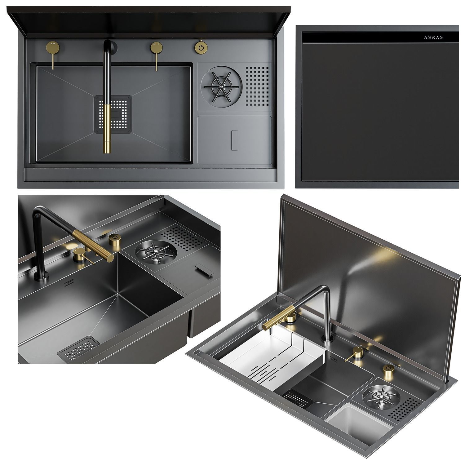 Asras sink set 3D model_2