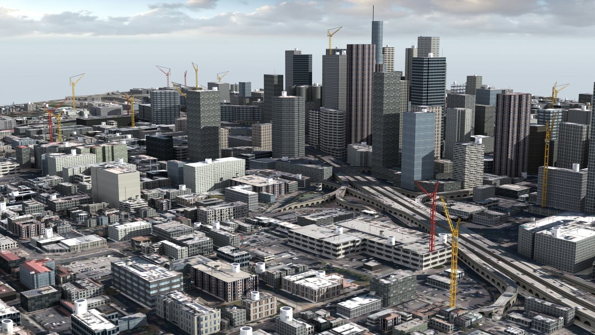 LA City Core Low-poly 3D model_9