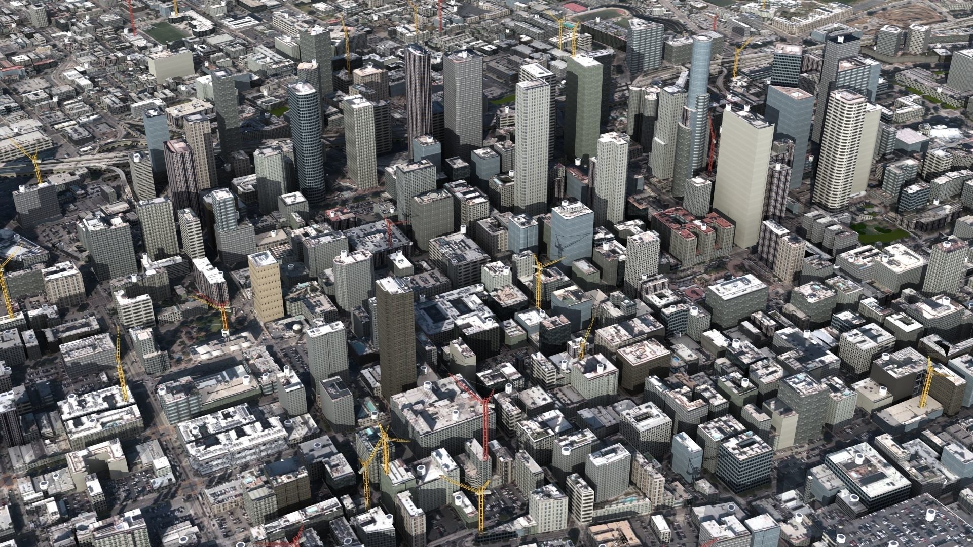 LA City Core Low-poly 3D model_5