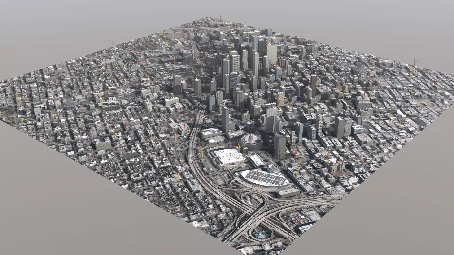 LA City Core Low-poly 3D model_0