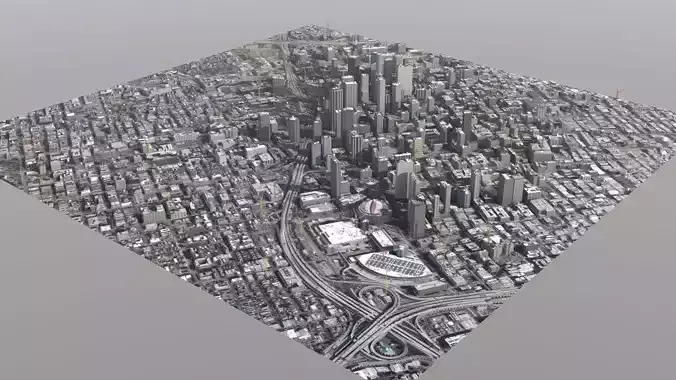 LA City Core Low-poly 3D model