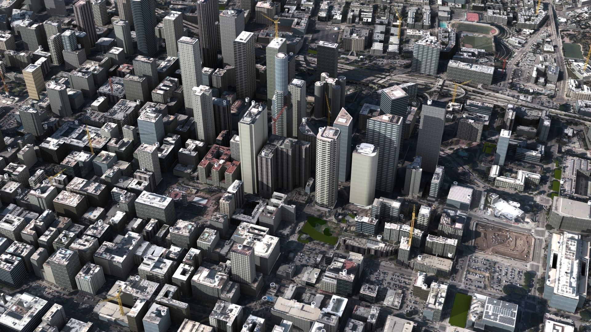 LA City Core Low-poly 3D model_3