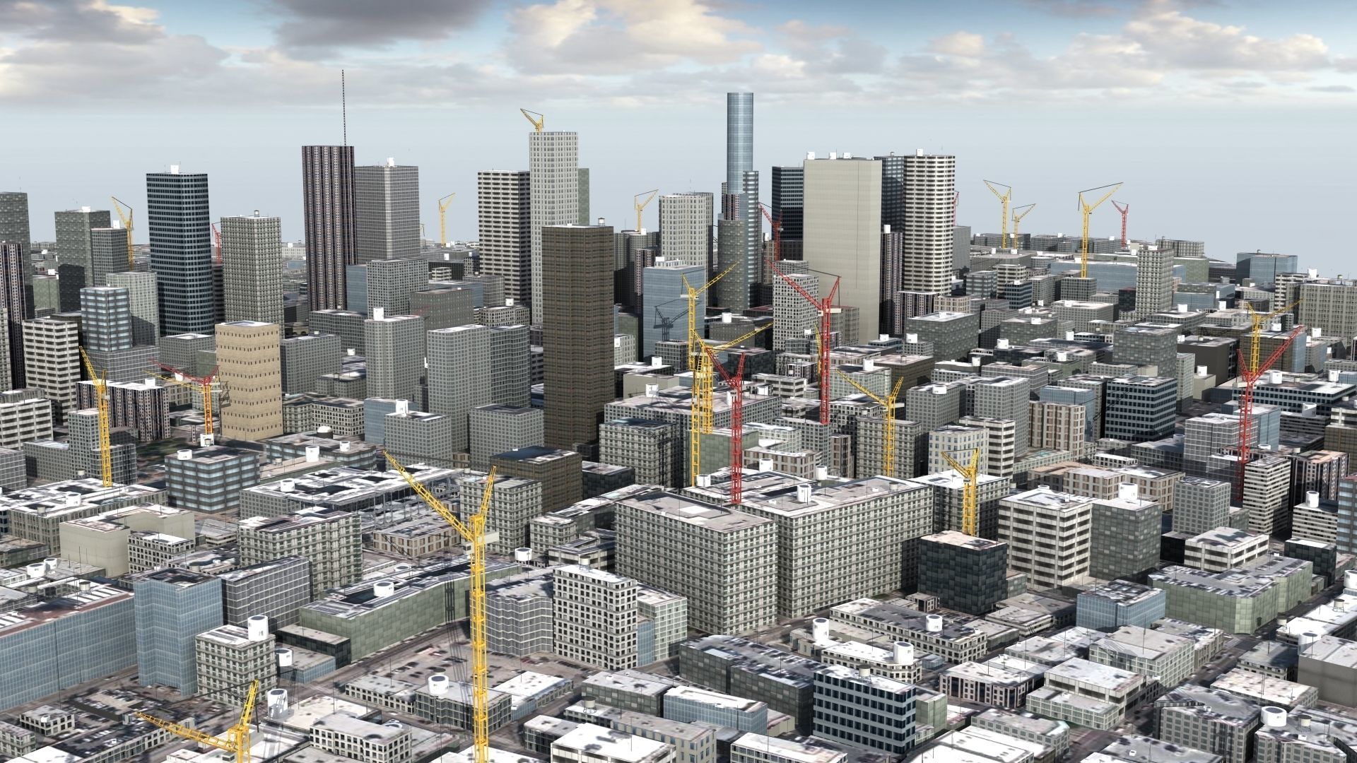 LA City Core Low-poly 3D model_1