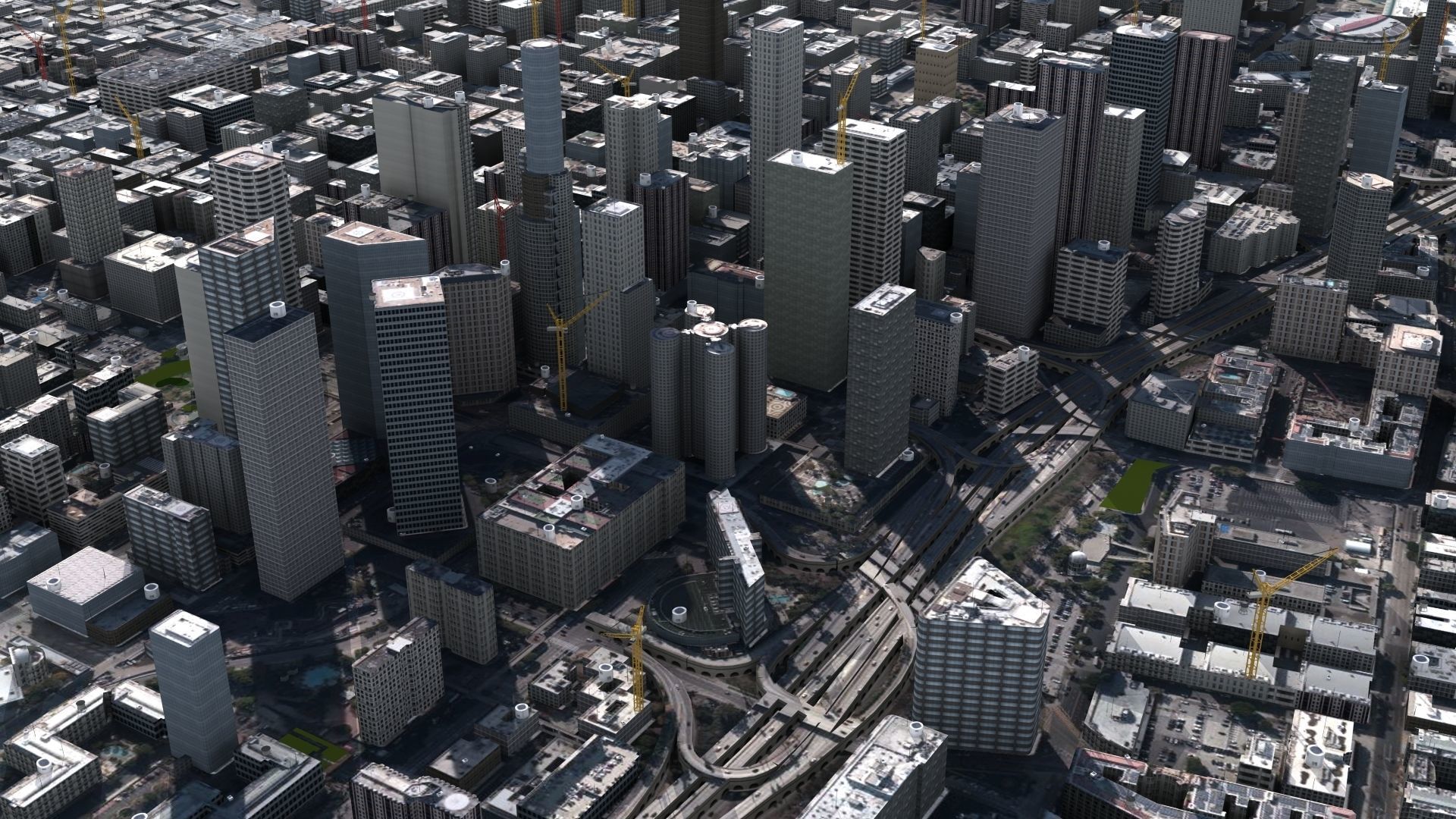 LA City Core Low-poly 3D model_7