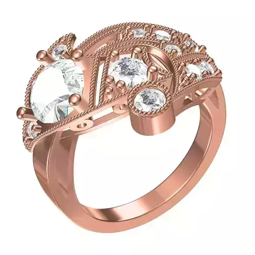 Round Cut Diamond Ladies Bridal Engagement Ring