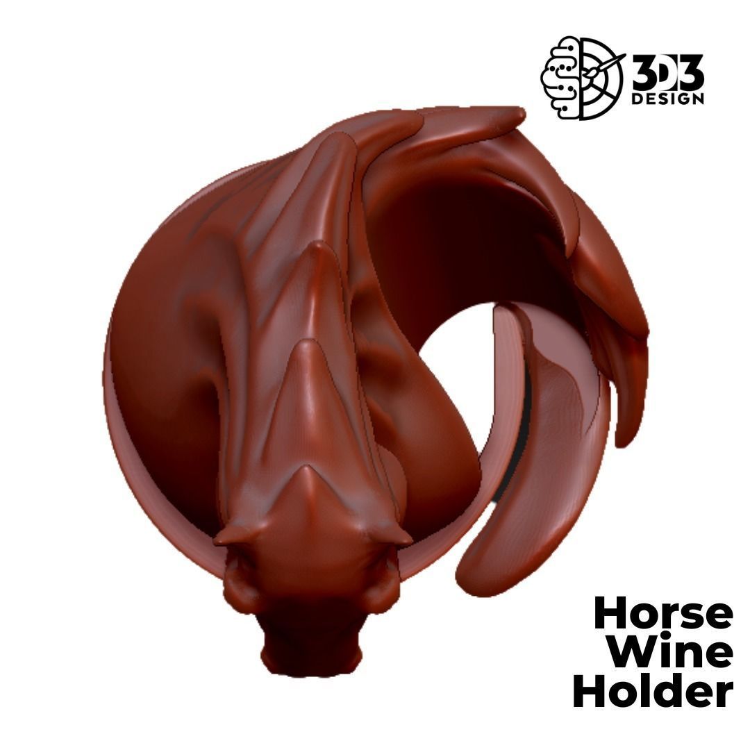 Horse Wine Holder 3D print model_3
