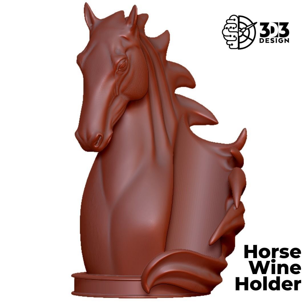 Horse Wine Holder 3D print model_4