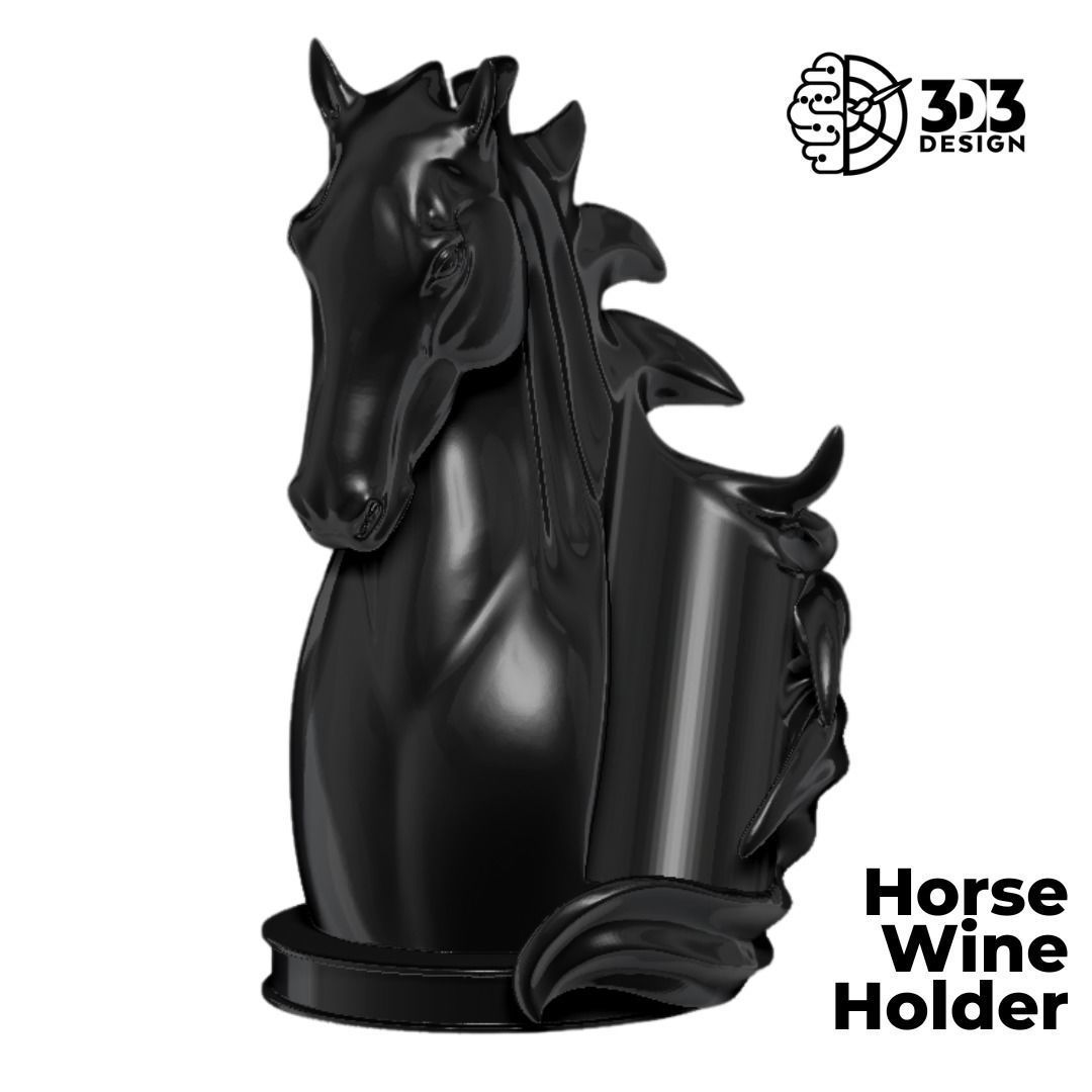 Horse Wine Holder 3D print model_6