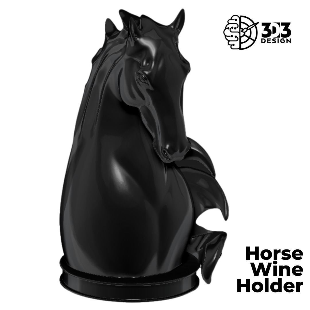 Horse Wine Holder 3D print model_5