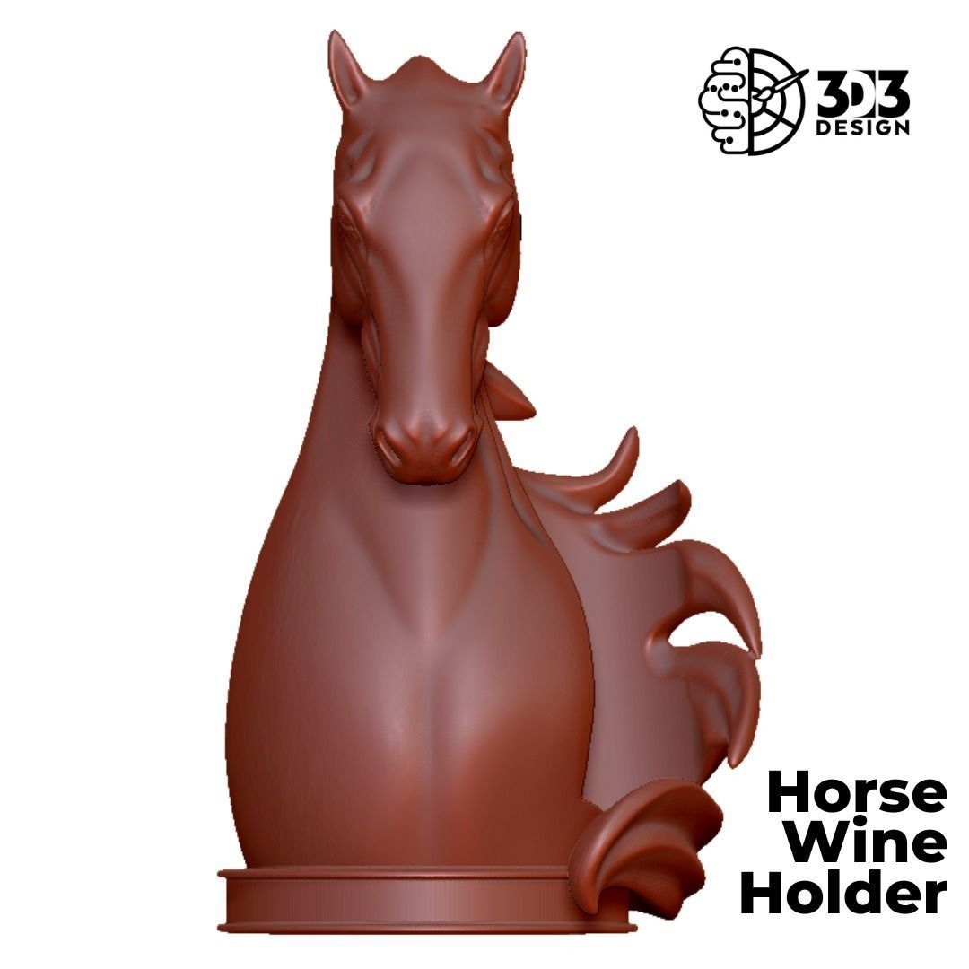 Horse Wine Holder 3D print model_2