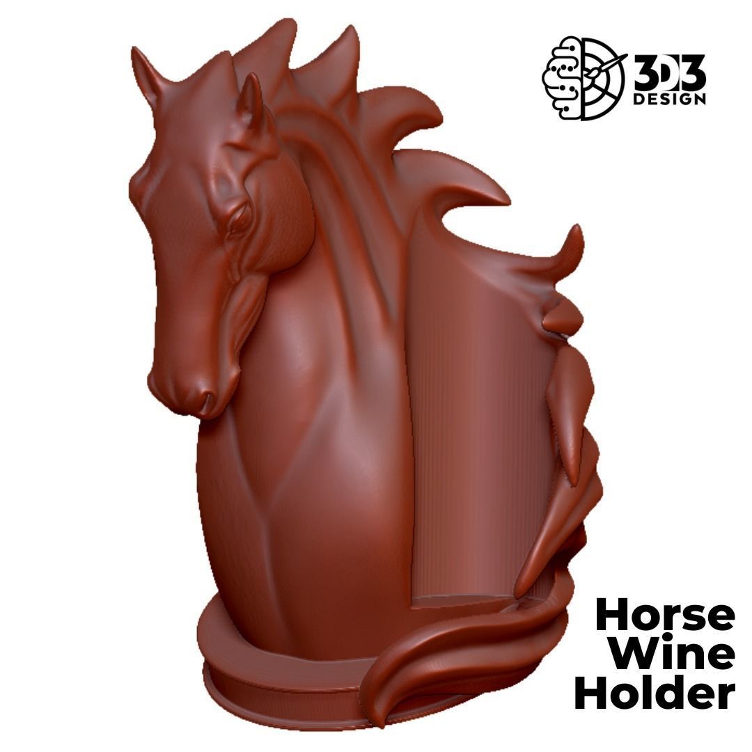Horse Wine Holder 3D print model_1
