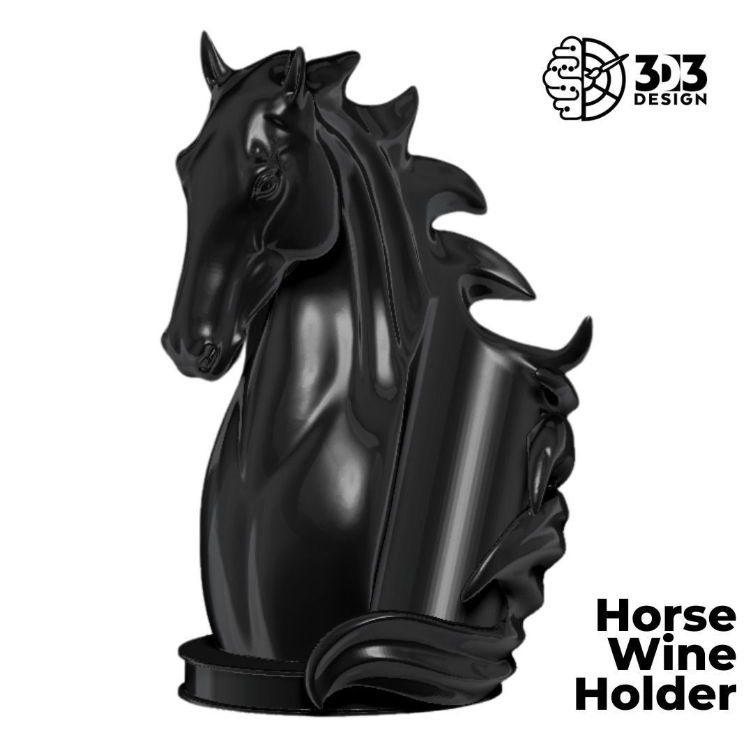 Horse Wine Holder 3D print model_7
