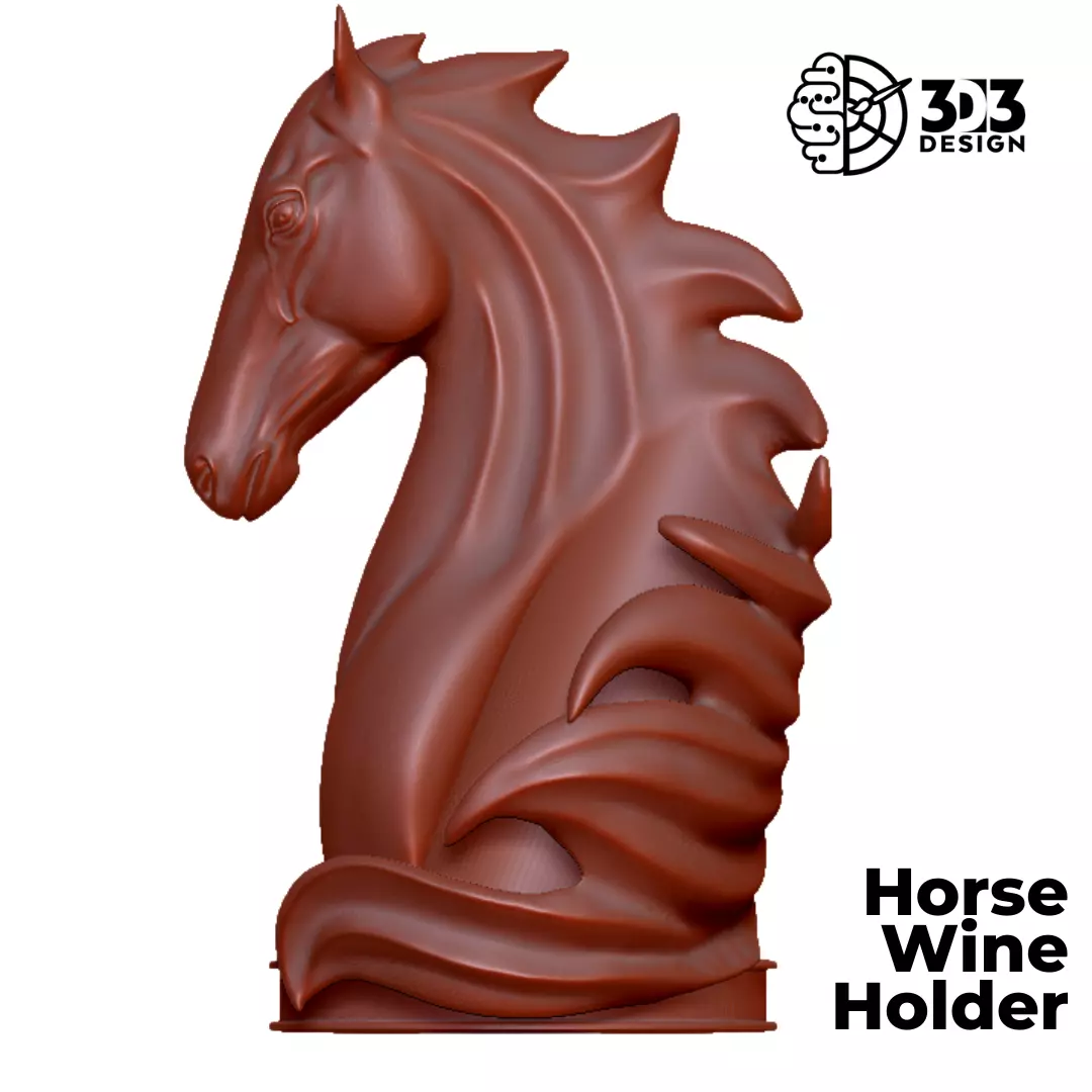 Horse Wine Holder 3D print model_0
