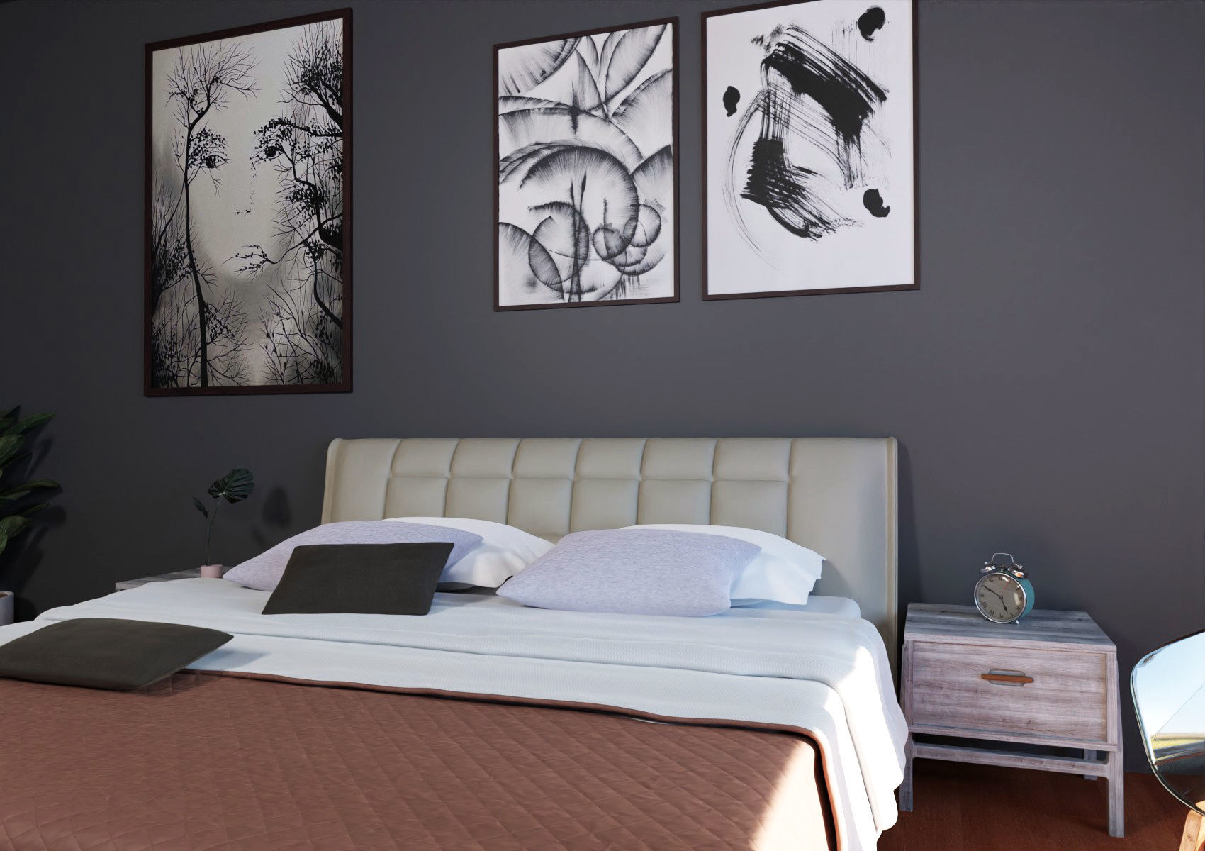 3D model Realistic Bedroom Interior Scene VR / AR / low-poly | CGTrader