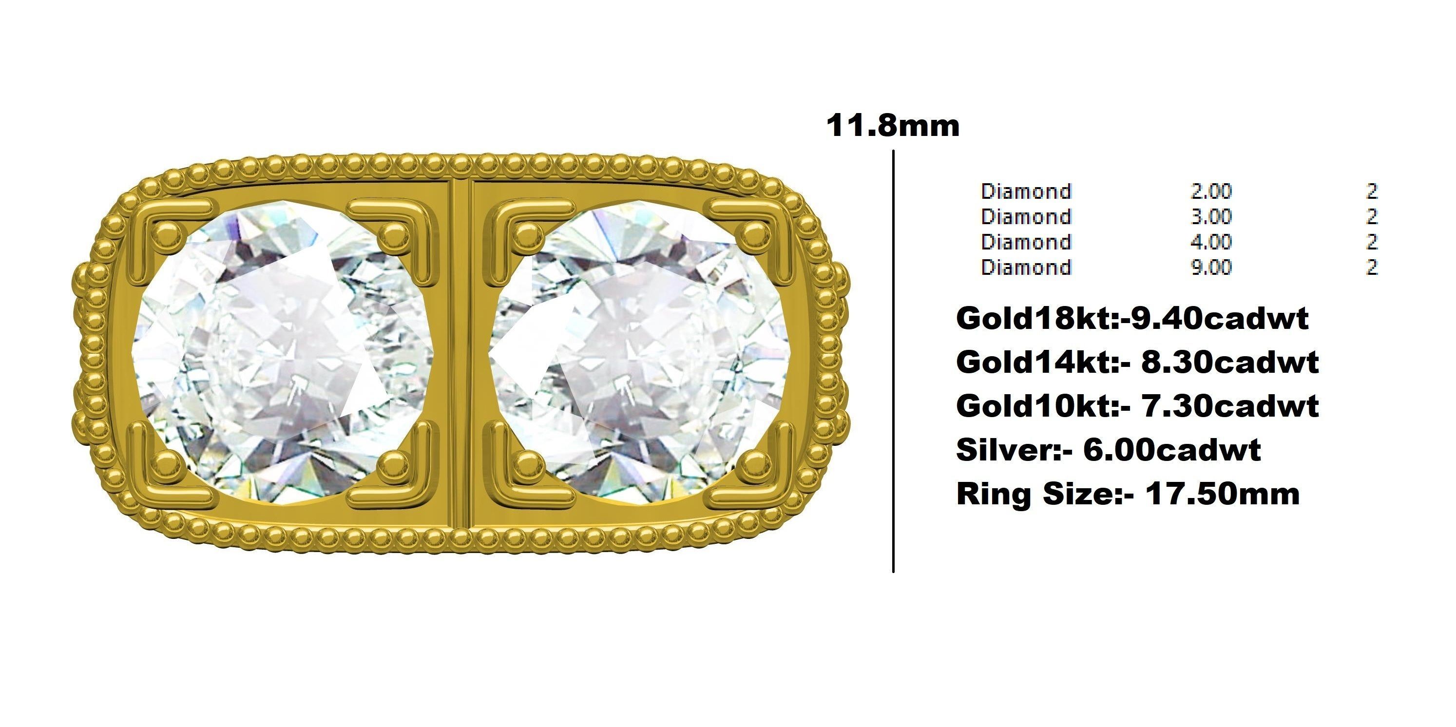 2 Round Stone Vintage Engagement Ring 3D print model_12