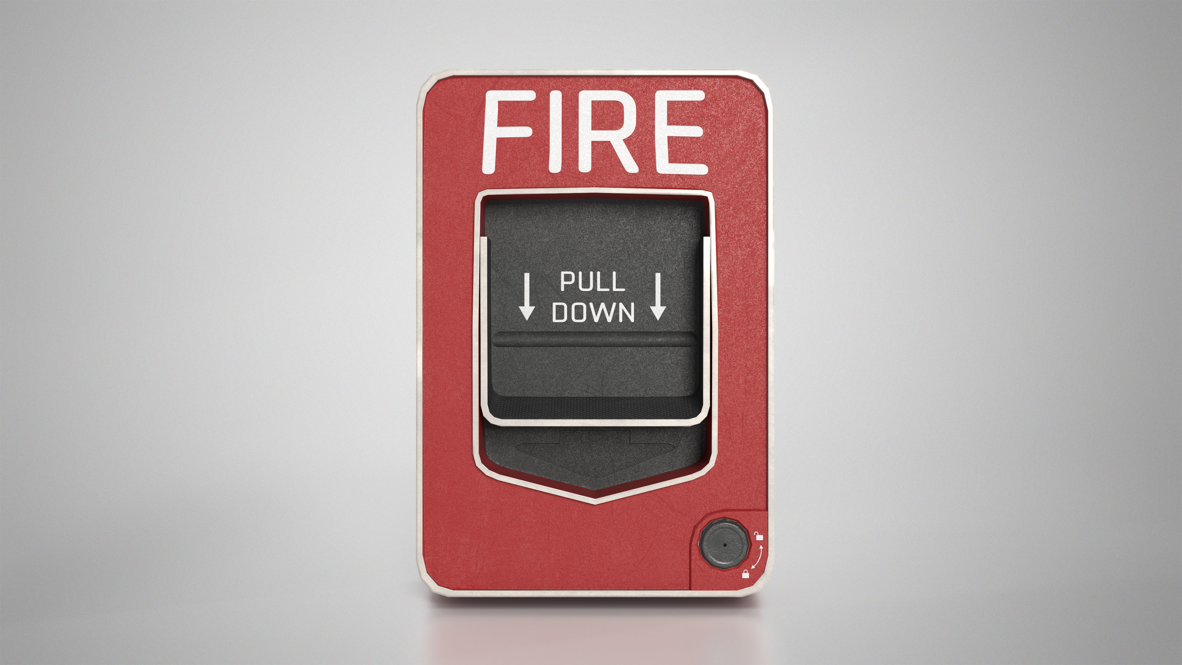 Fire Alarm Pull Station System - gameready Low-poly 3D model_1