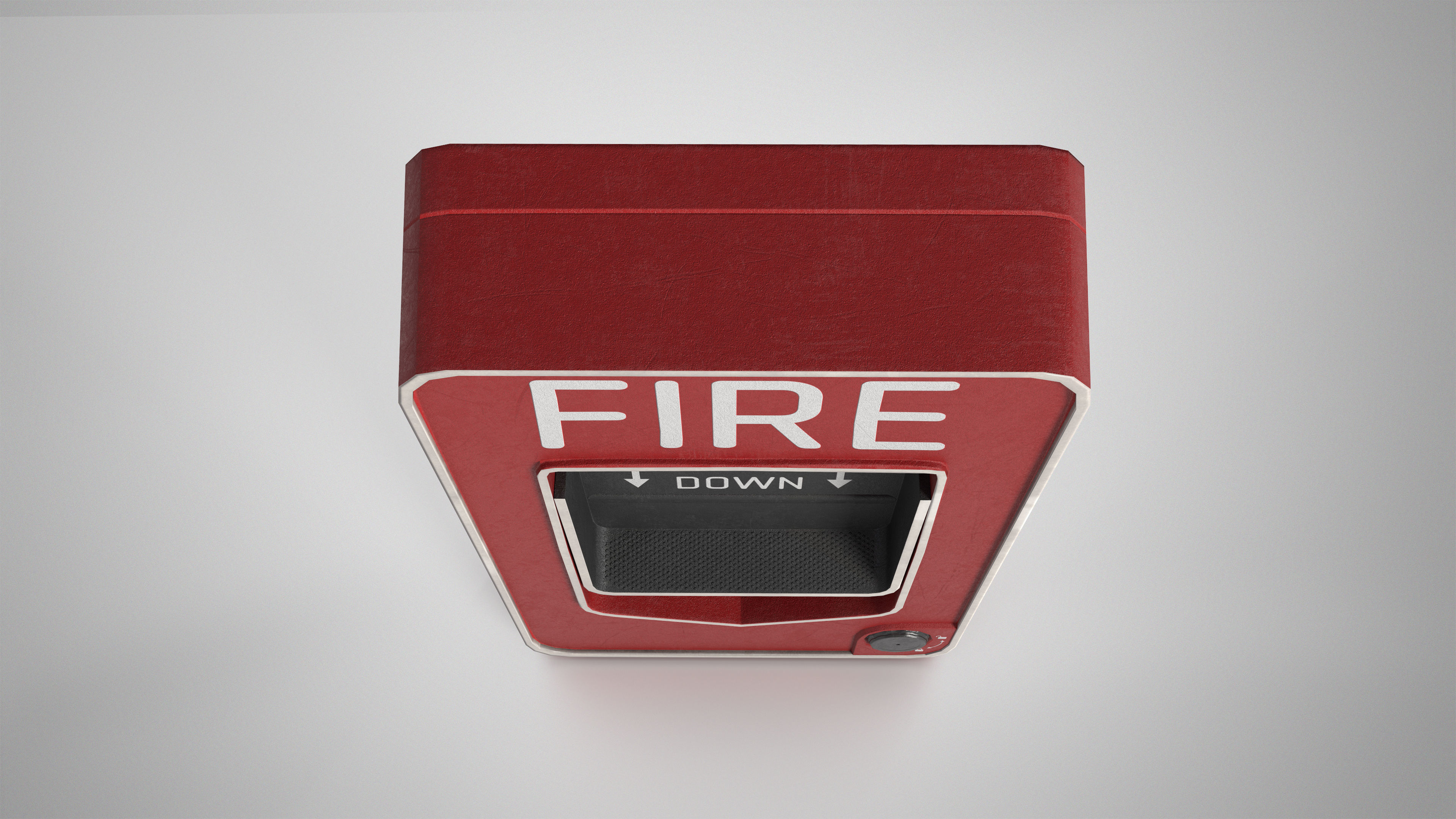 Fire Alarm Pull Station System - gameready Low-poly 3D model_4