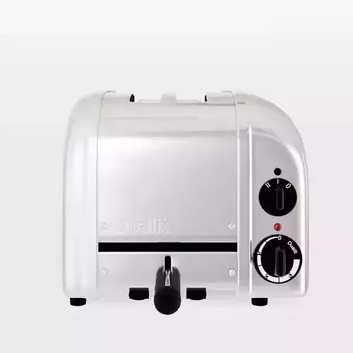 Classic Toaster 2 slices Stainless Steel Low-poly 3D model