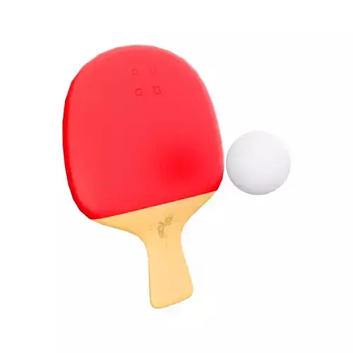 3d  table tennis racket and ball icon 3D model