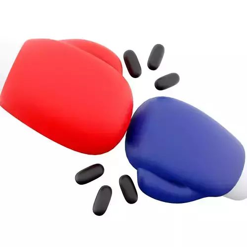 3d  boxing gloves hit each other icon