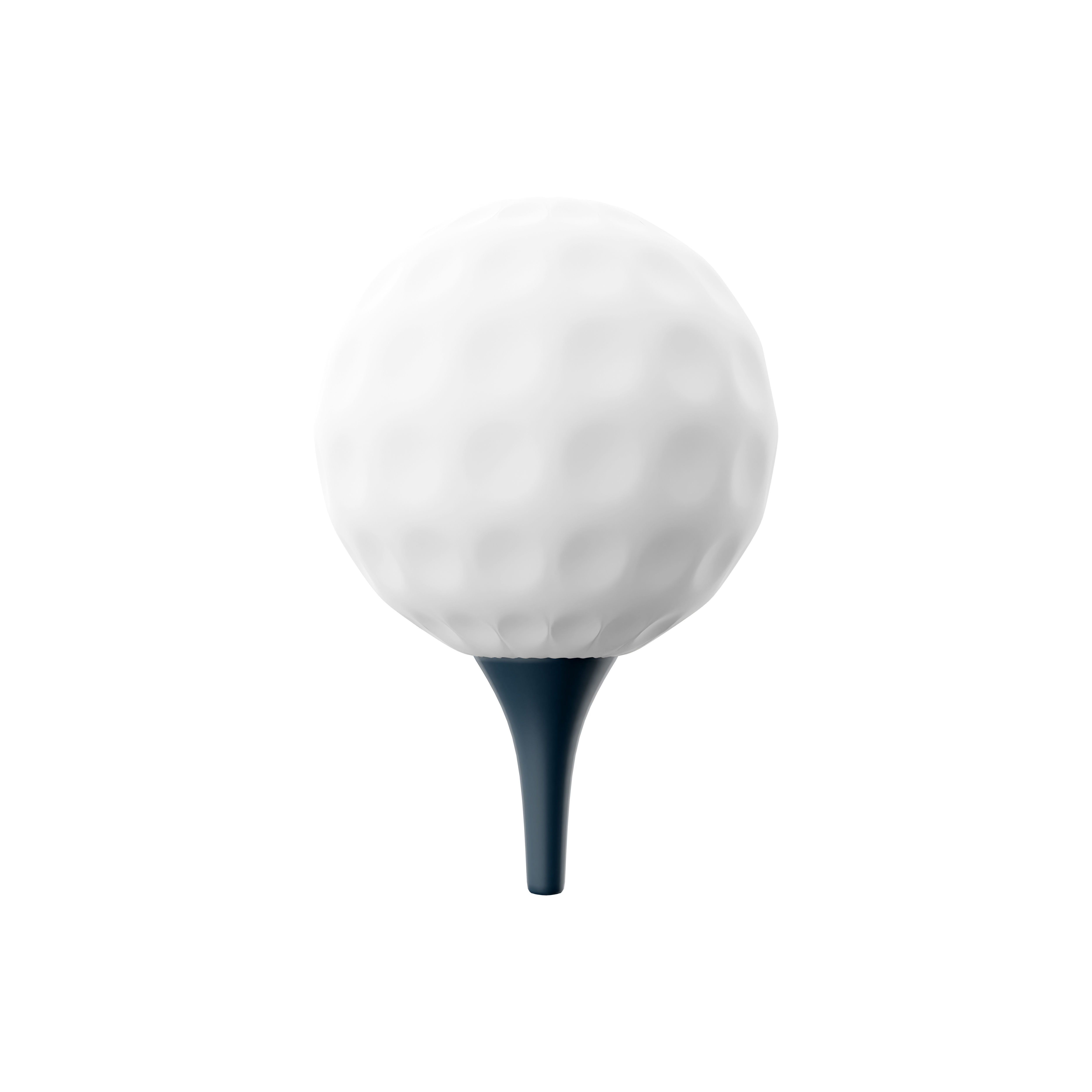 3d white golf ball icon 3D model_2