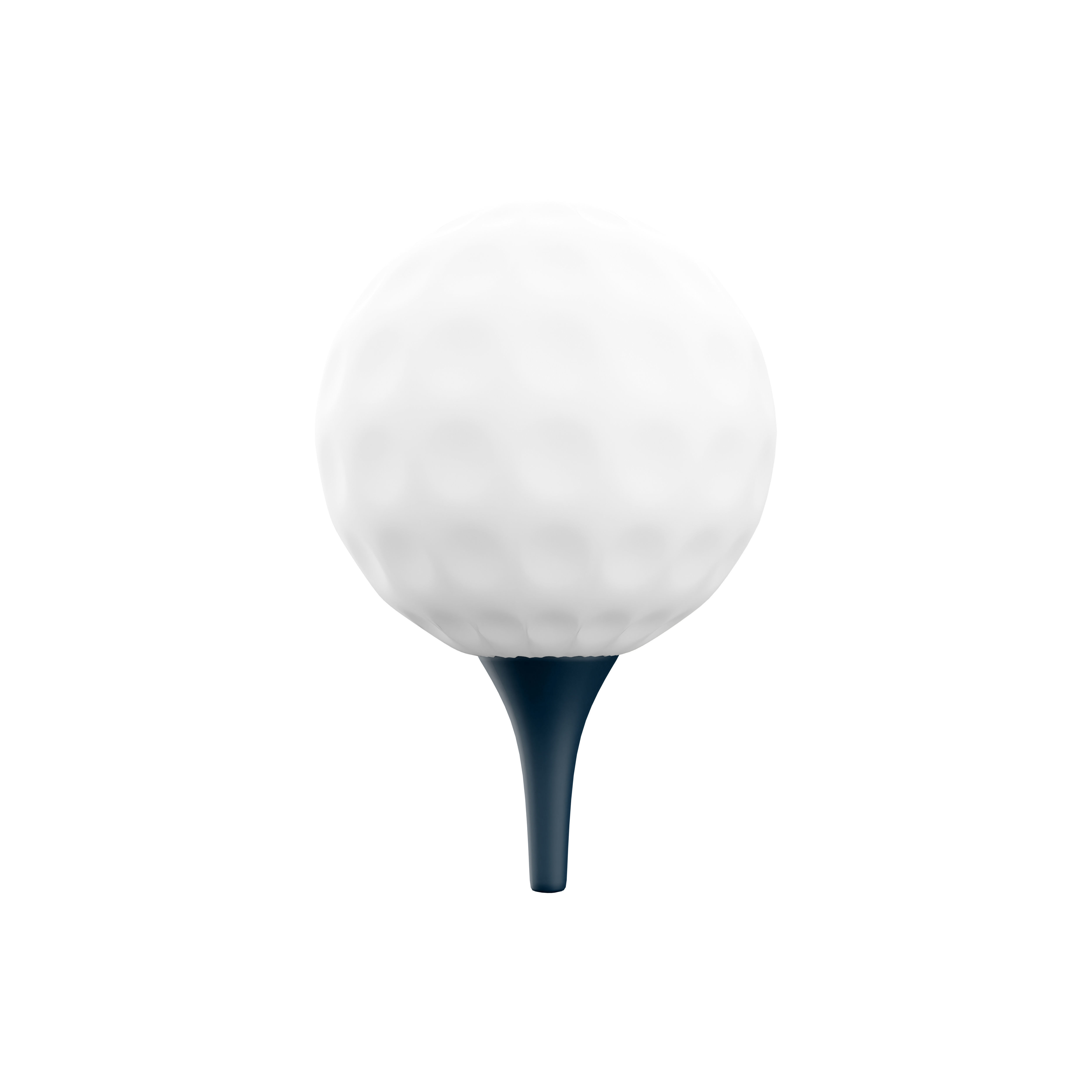 3d white golf ball icon 3D model_3