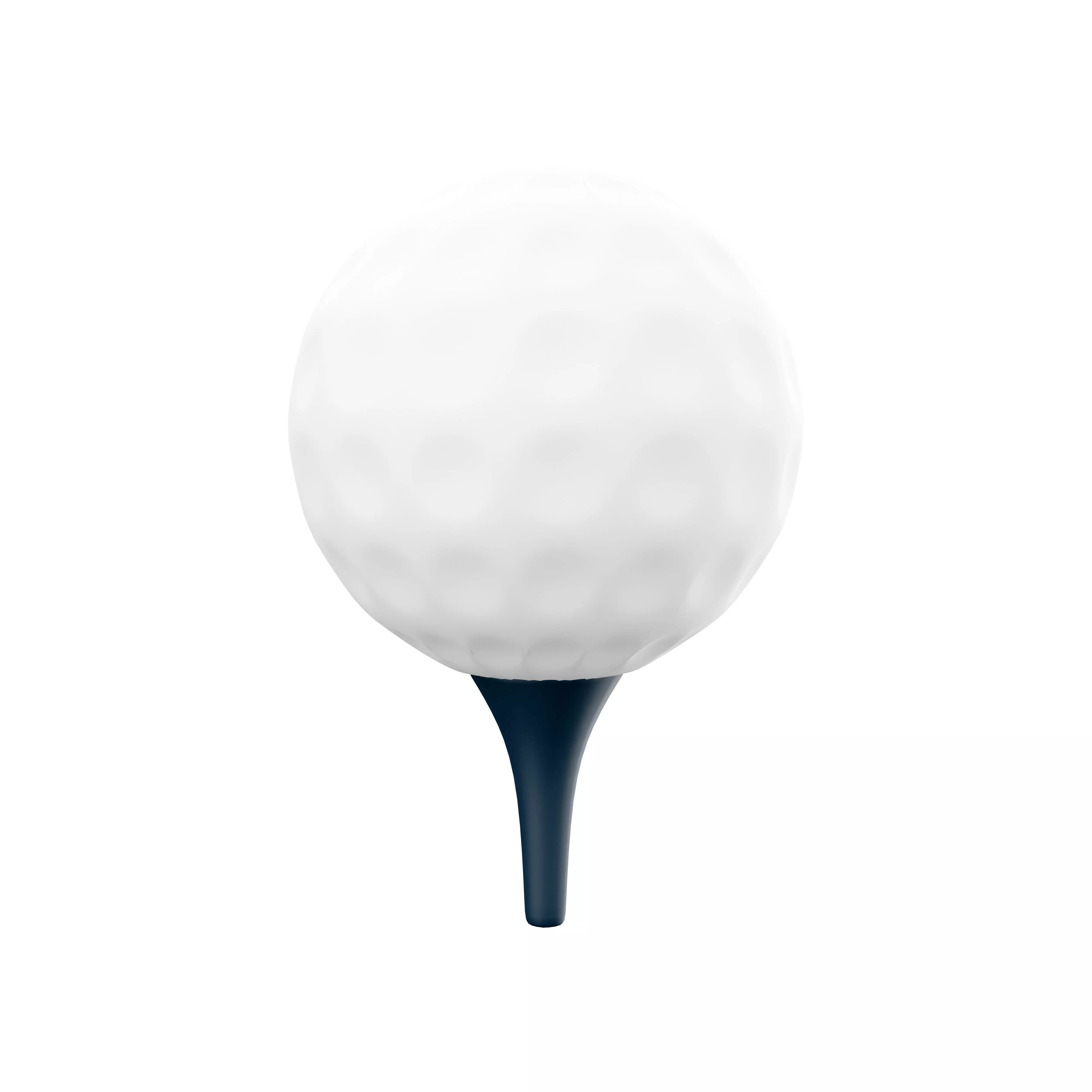 3d white golf ball icon 3D model_0