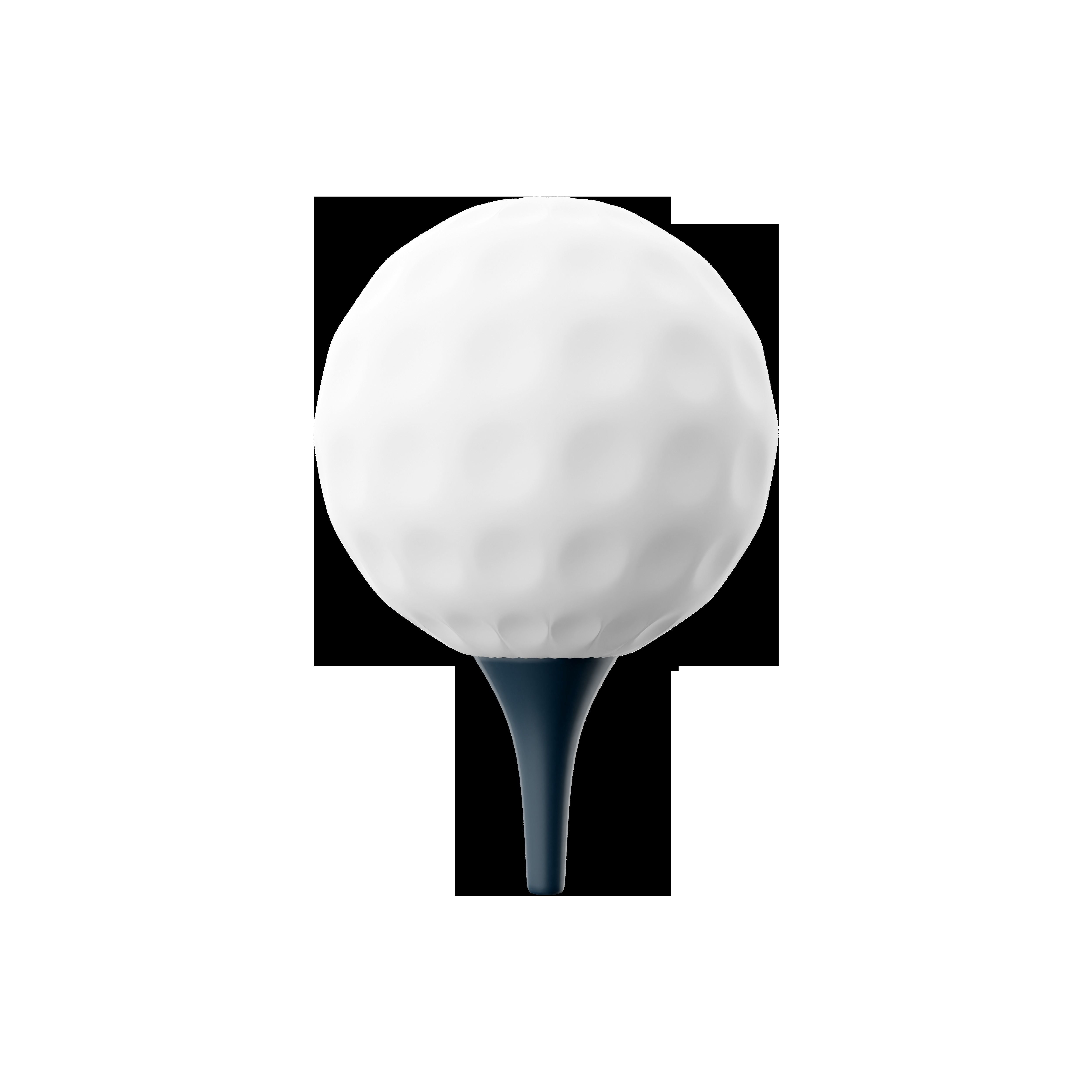 3d white golf ball icon 3D model_1