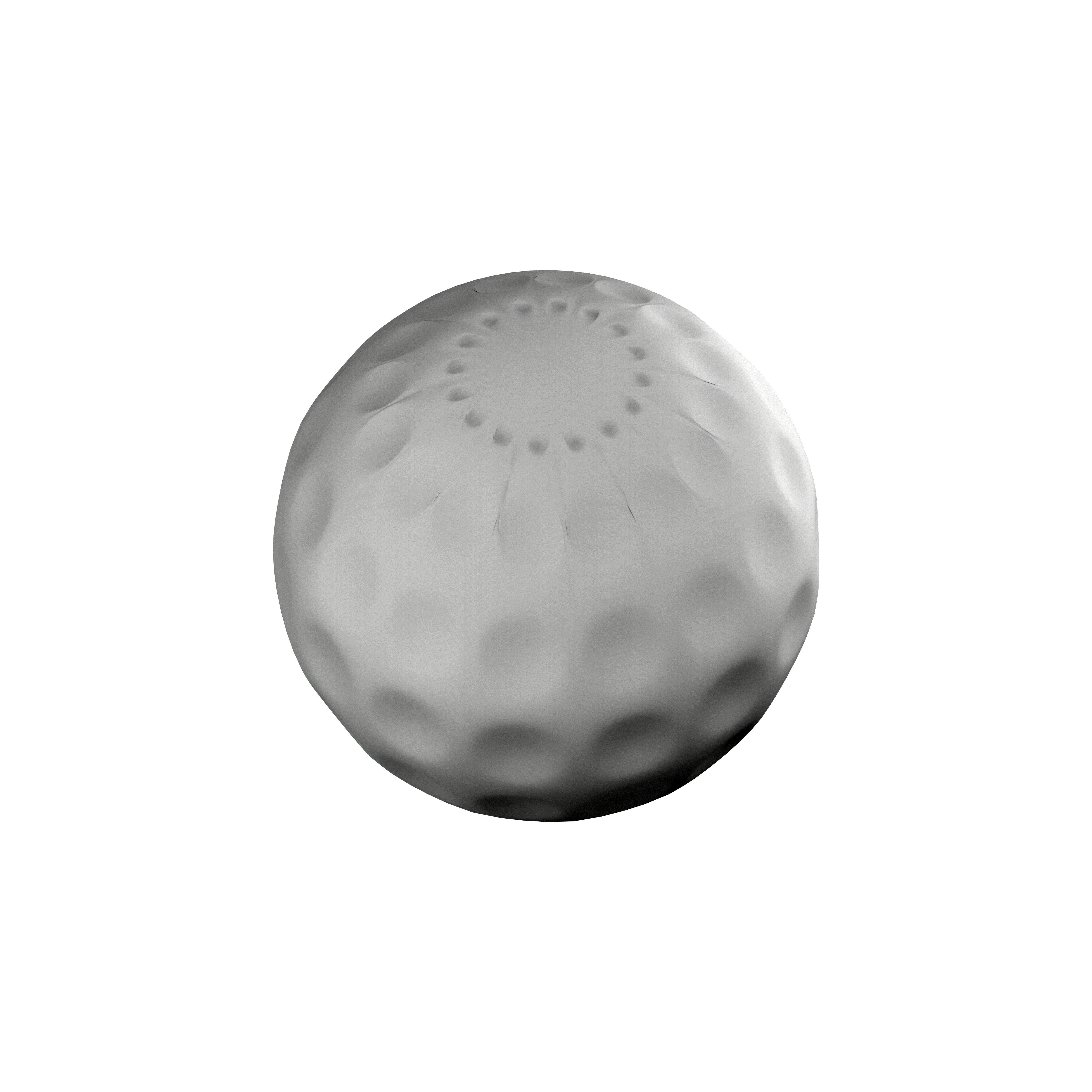 3d white golf ball icon 3D model_4