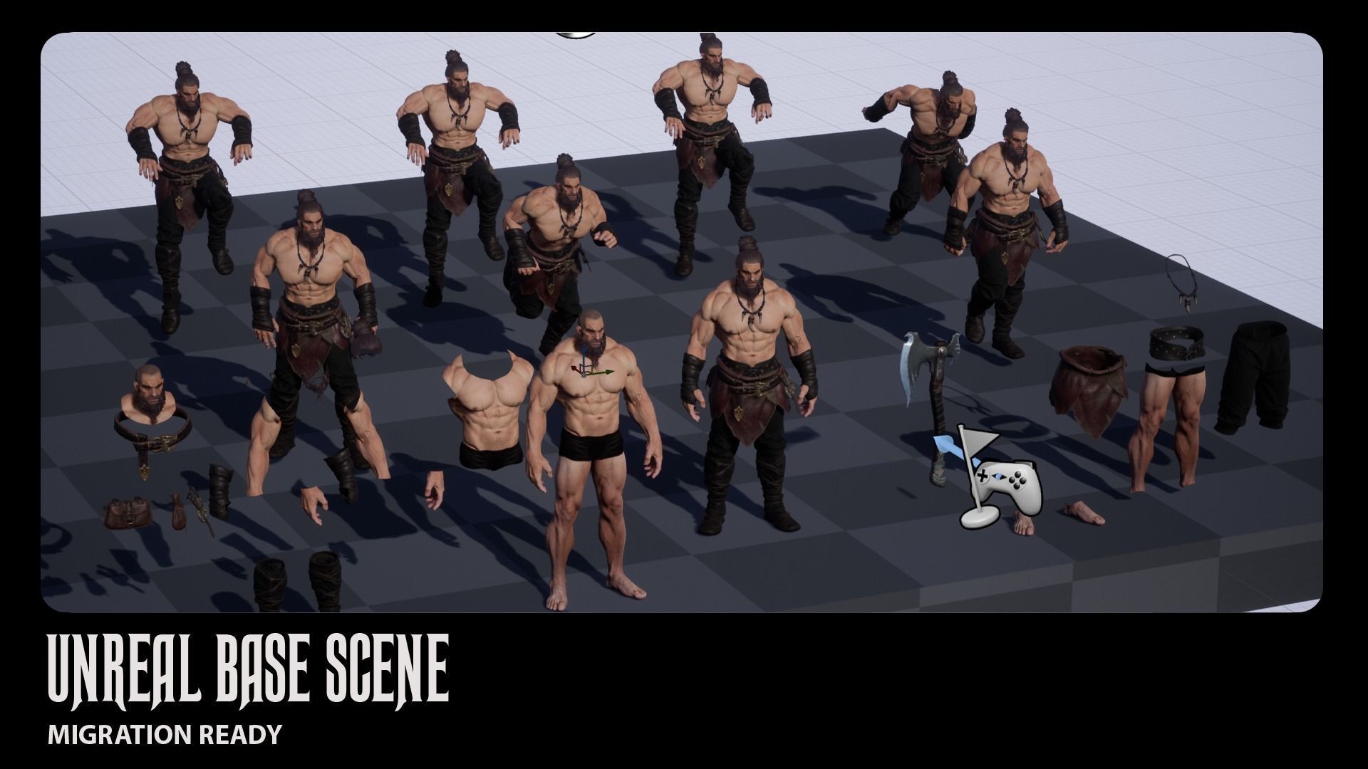 Barbarian Hargold Low-poly 3D model_12