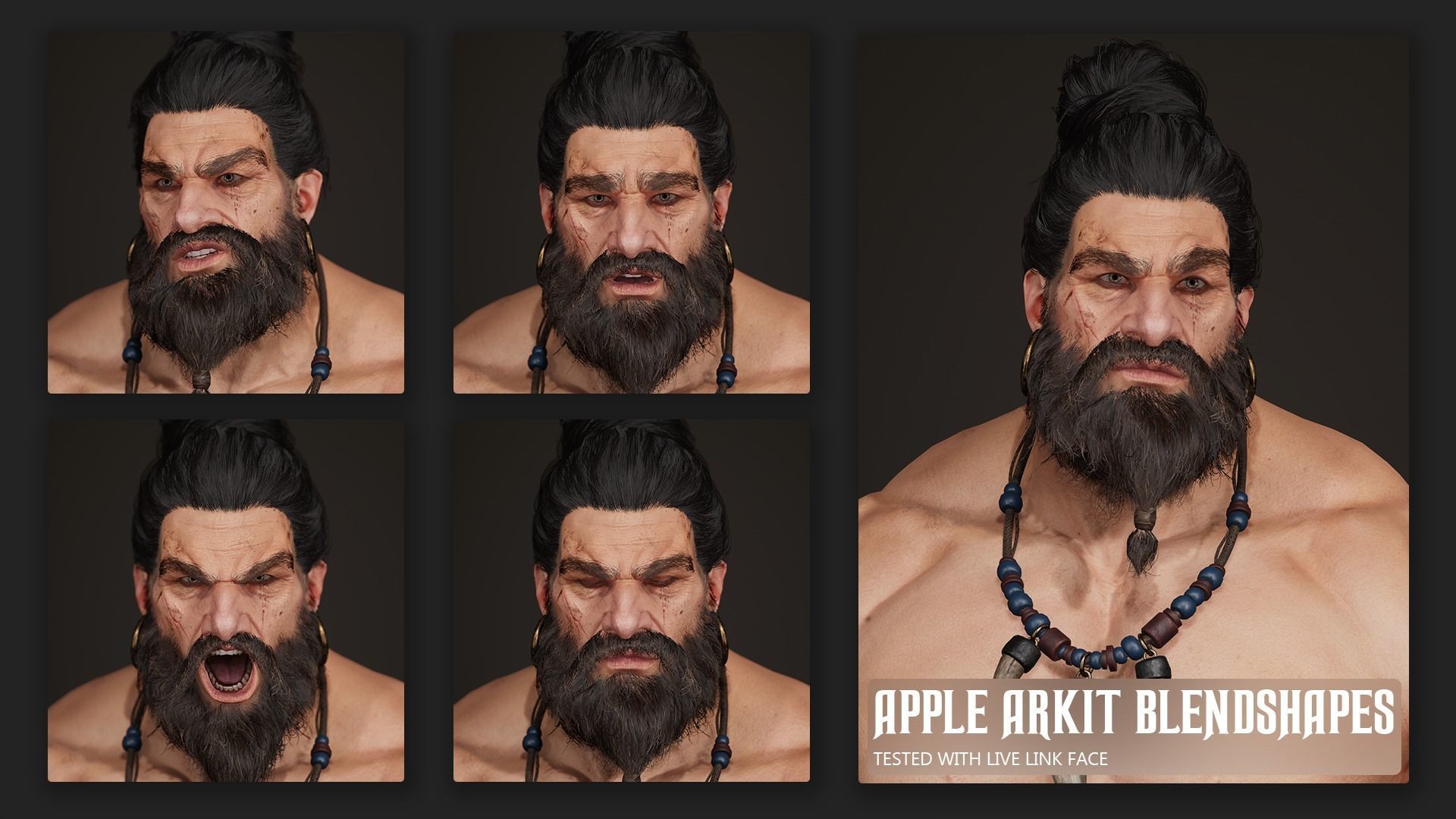 Barbarian Hargold Low-poly 3D model_5