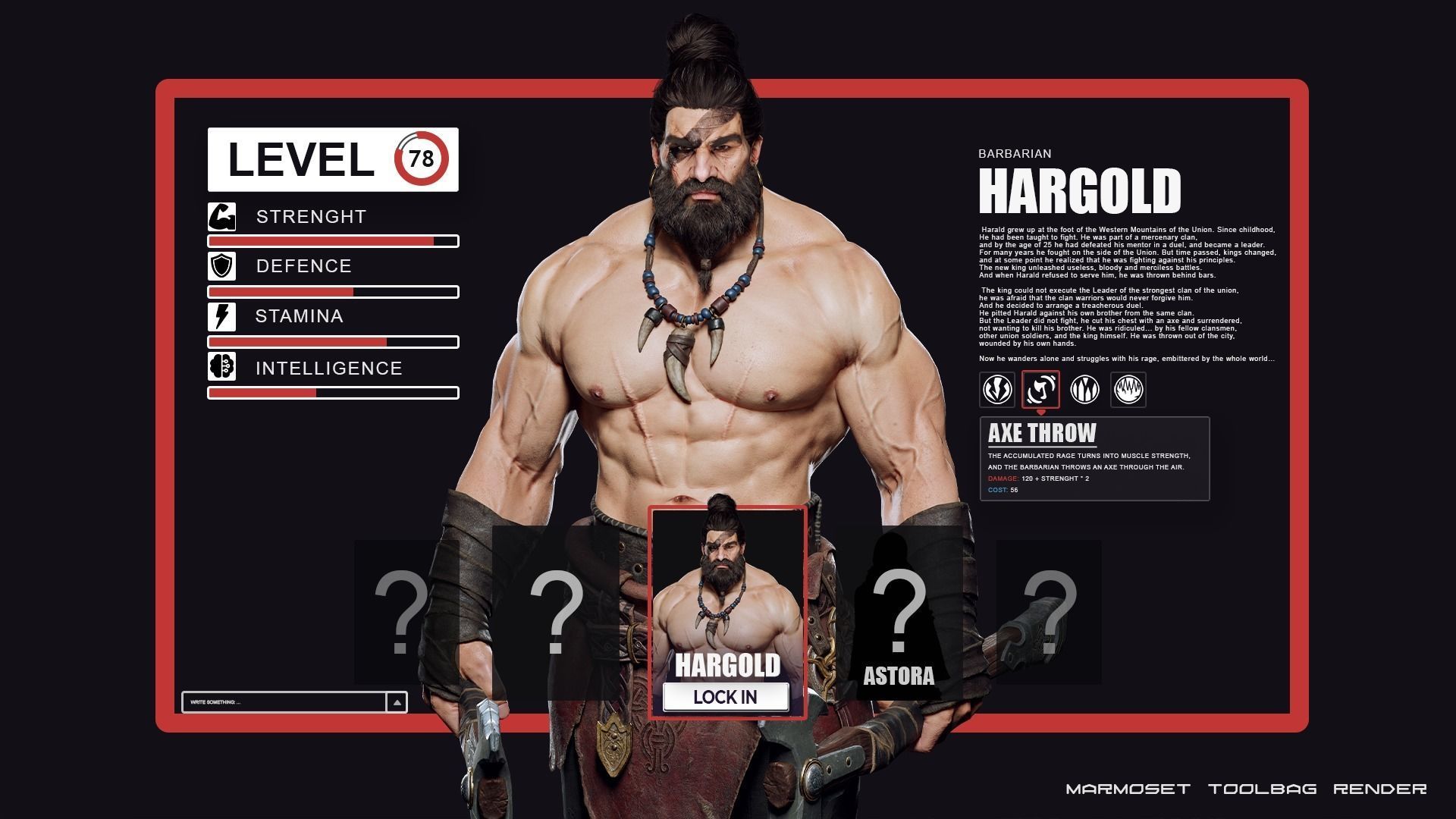 Barbarian Hargold Low-poly 3D model_14