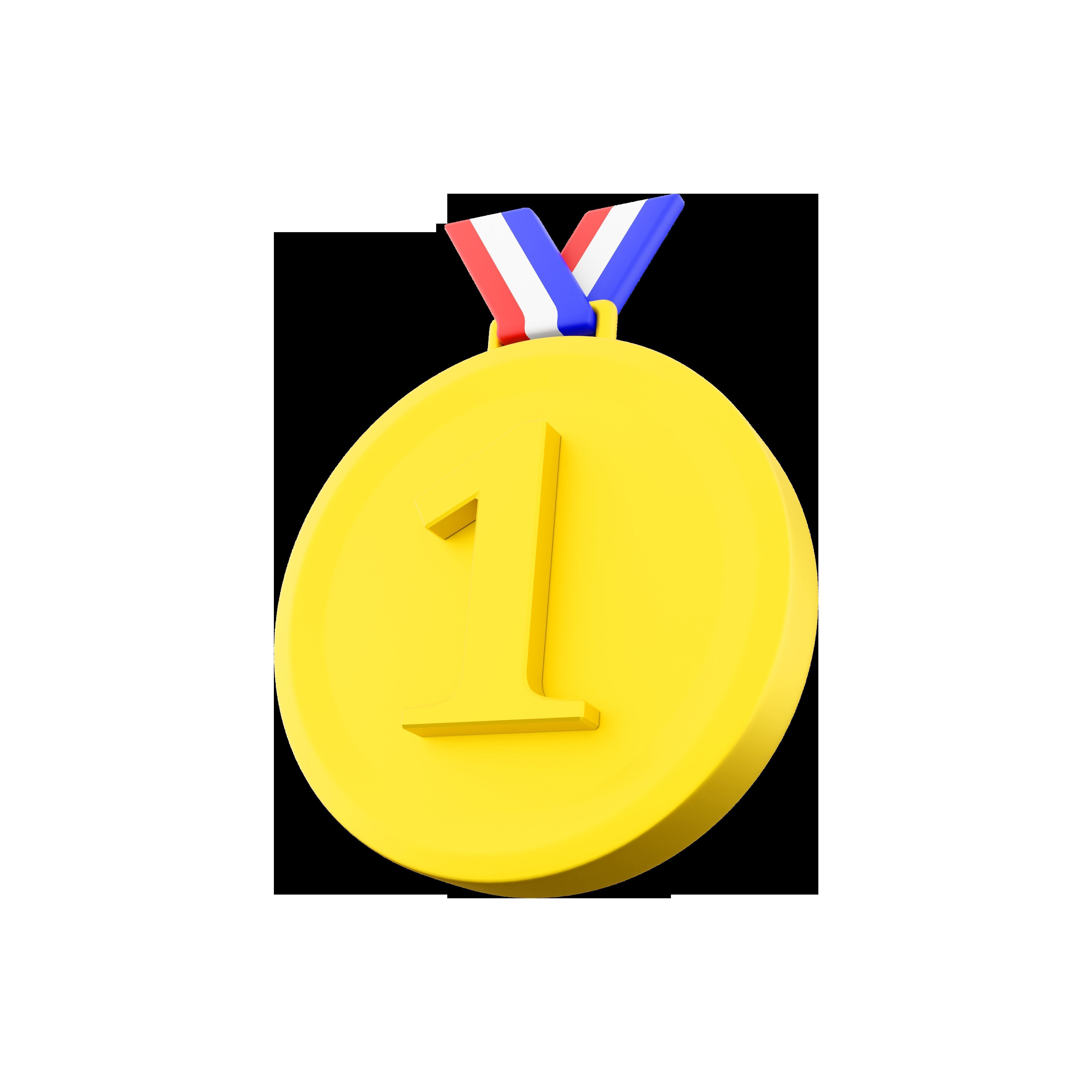 3d  first place gold medal icon 3D model_3