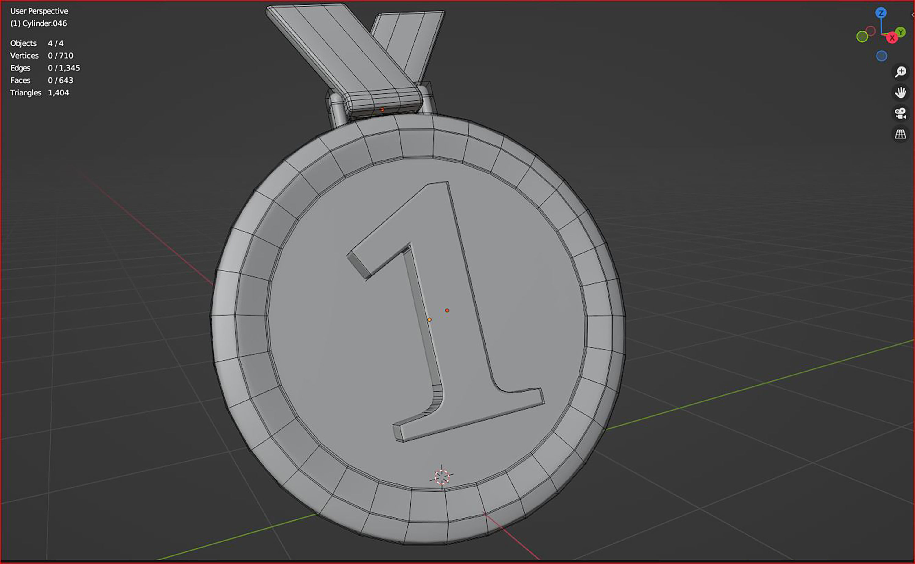 3d  first place gold medal icon 3D model_6